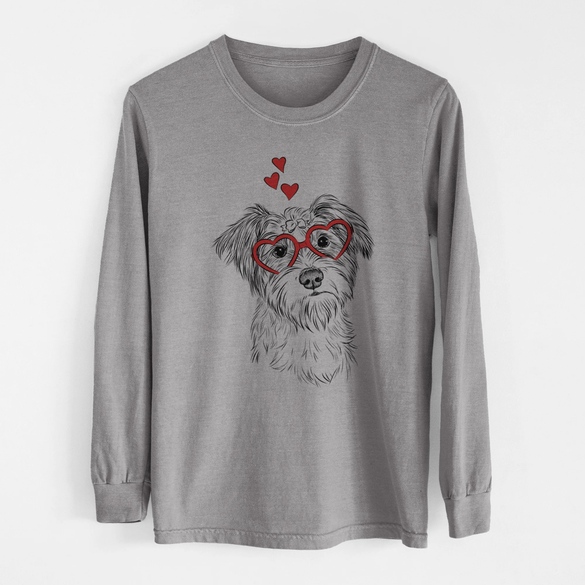 Valentine Birdee the Schnauzer Mix - Heavyweight 100% Cotton Long Sleeve - Image 7