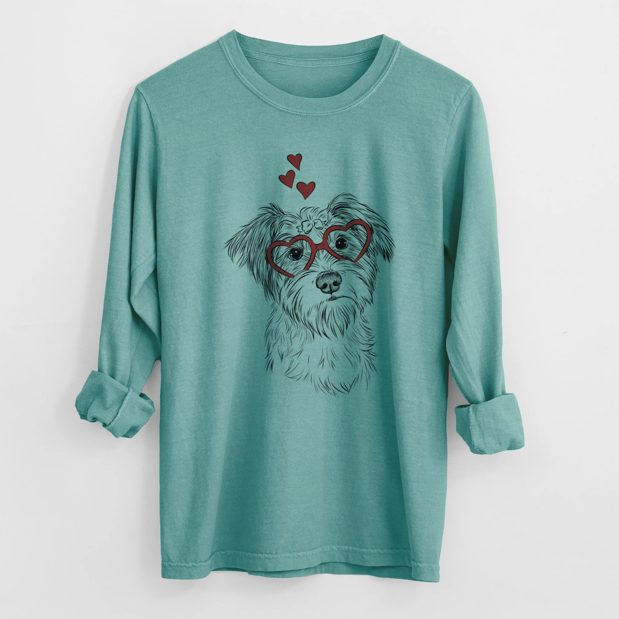 Valentine Birdee the Schnauzer Mix - Heavyweight 100% Cotton Long Sleeve - Image 8