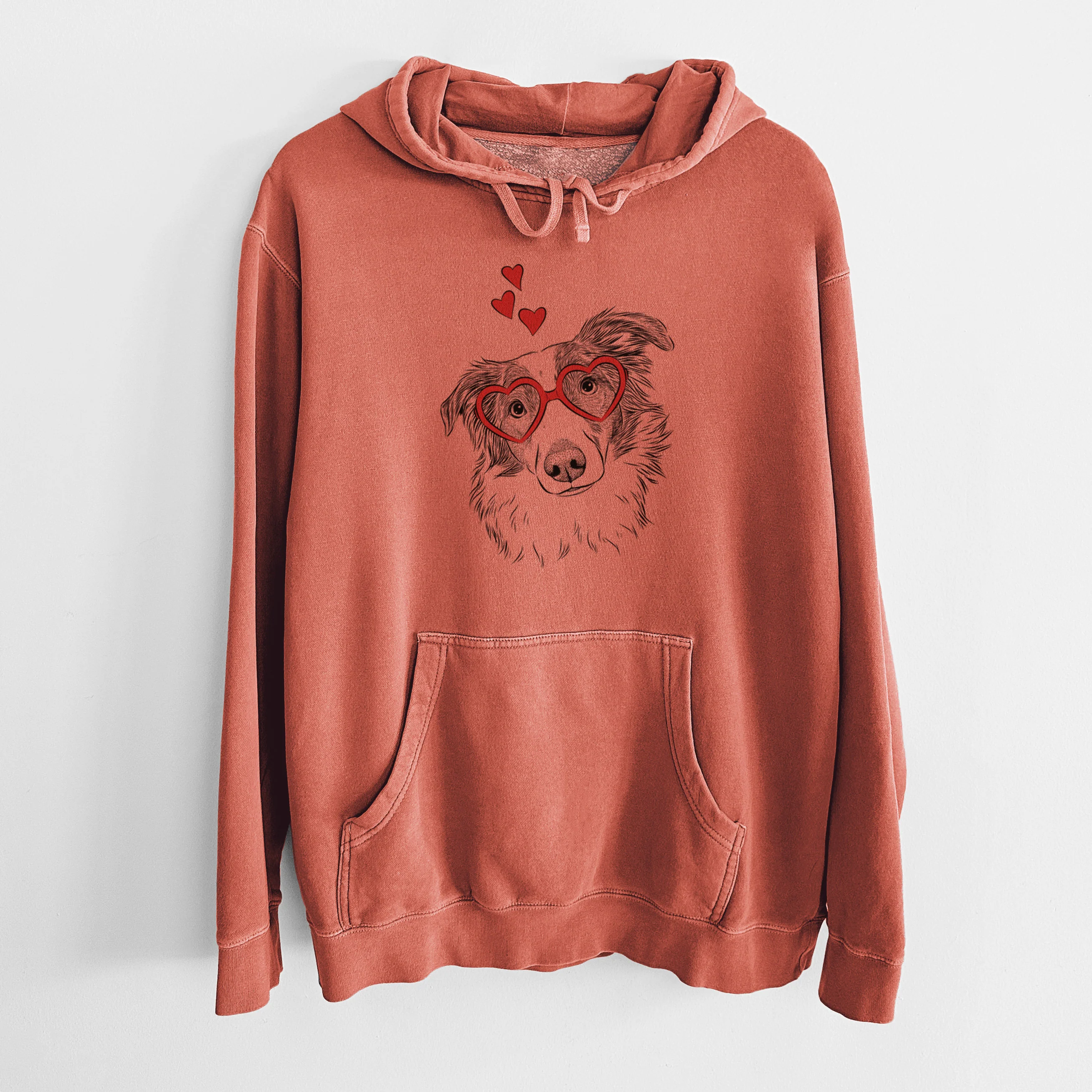 Valentine Cyclone the Australian Shepherd - Unisex Pigment Dyed Hoodie - Image 8