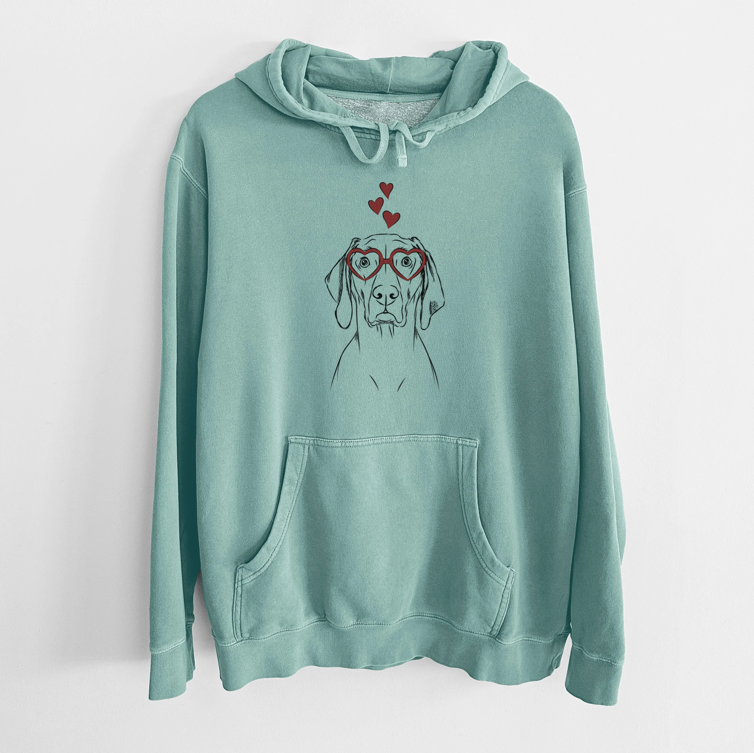Valentine Flint the Weimaraner - Unisex Pigment Dyed Hoodie - Image 10