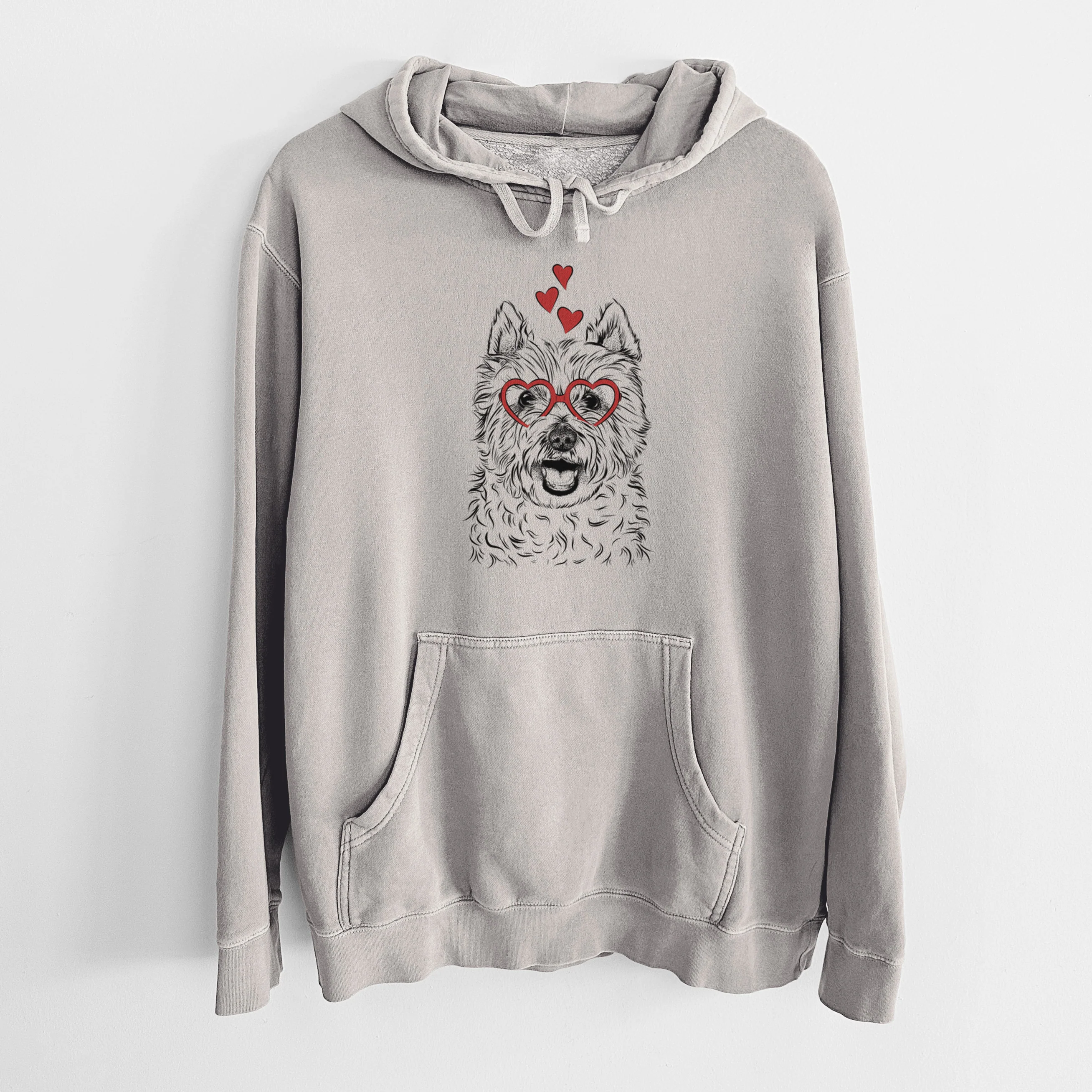 Valentine Kami the West Highland Terrier - Unisex Pigment Dyed Hoodie - Image 5