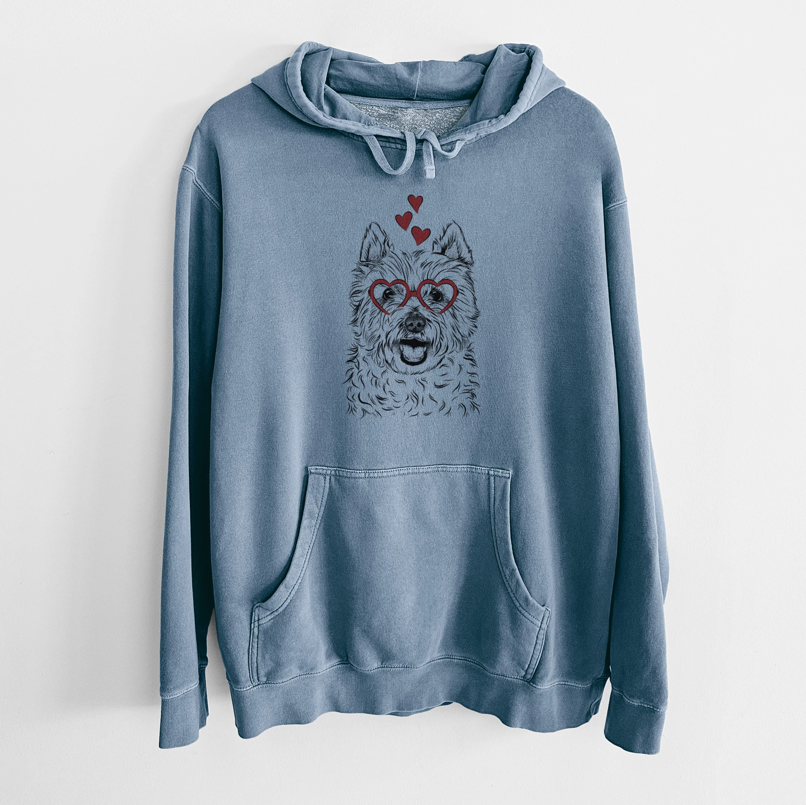 Valentine Kami the West Highland Terrier - Unisex Pigment Dyed Hoodie - Image 6