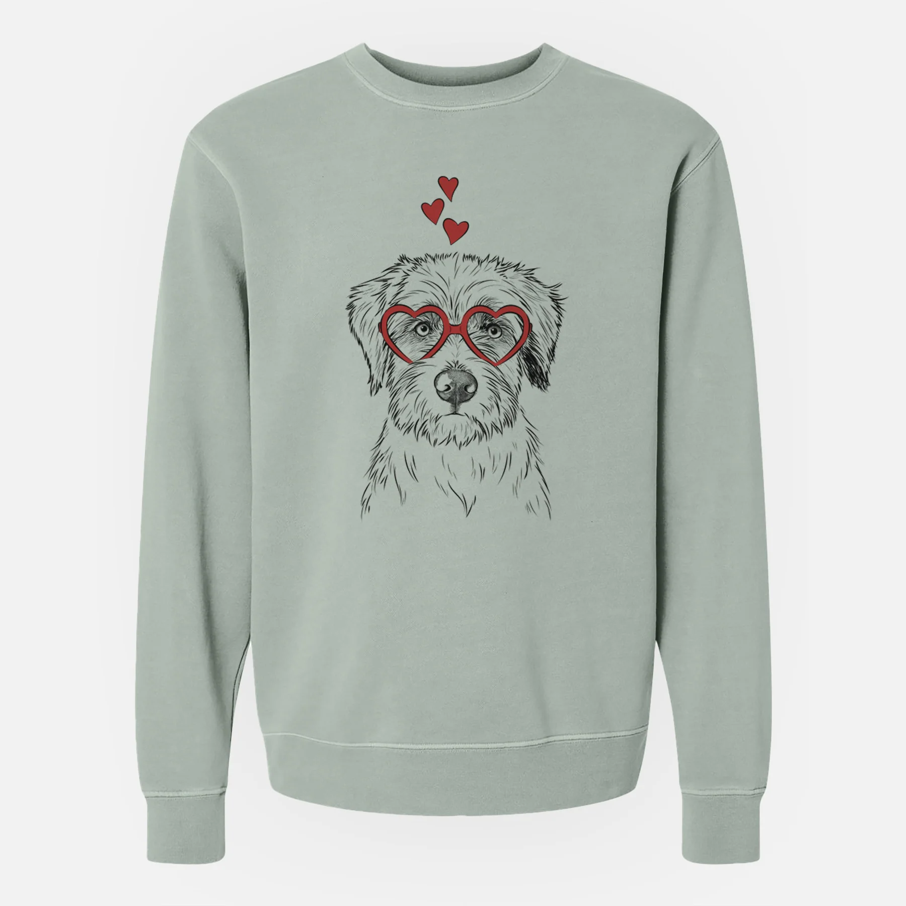 Valentine Marek the Bernedoodle - Unisex Pigment Dyed Crew Sweatshirt - Image 5