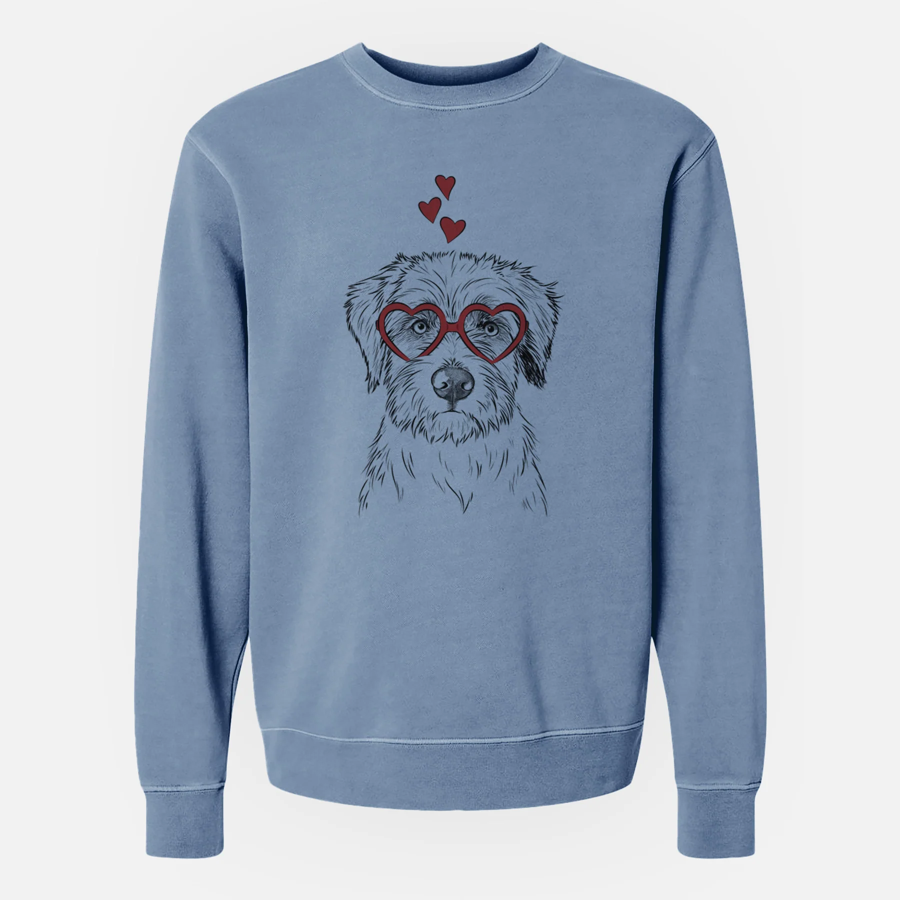 Valentine Marek the Bernedoodle - Unisex Pigment Dyed Crew Sweatshirt - Image 6
