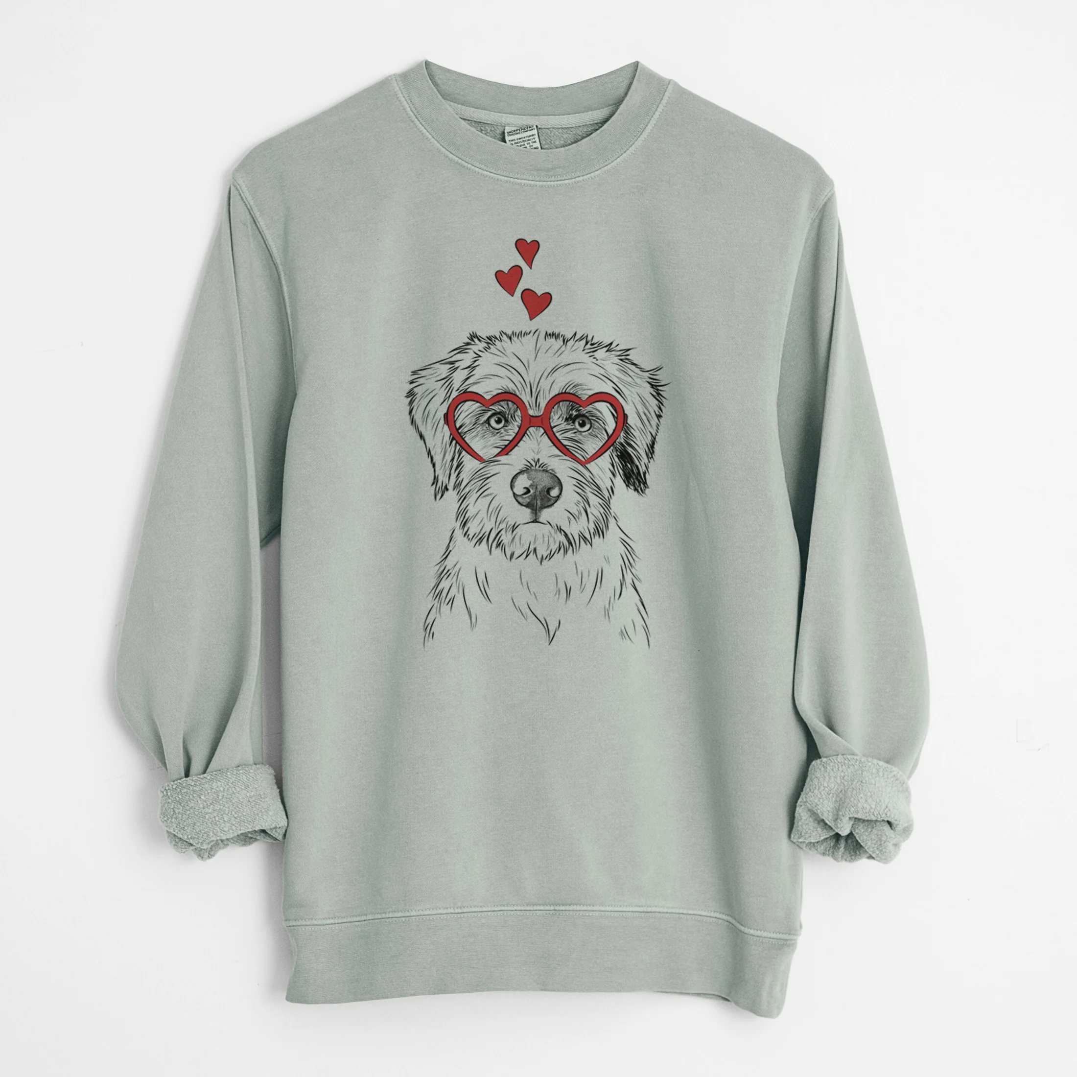 Valentine Marek the Bernedoodle - Unisex Pigment Dyed Crew Sweatshirt - Image 7