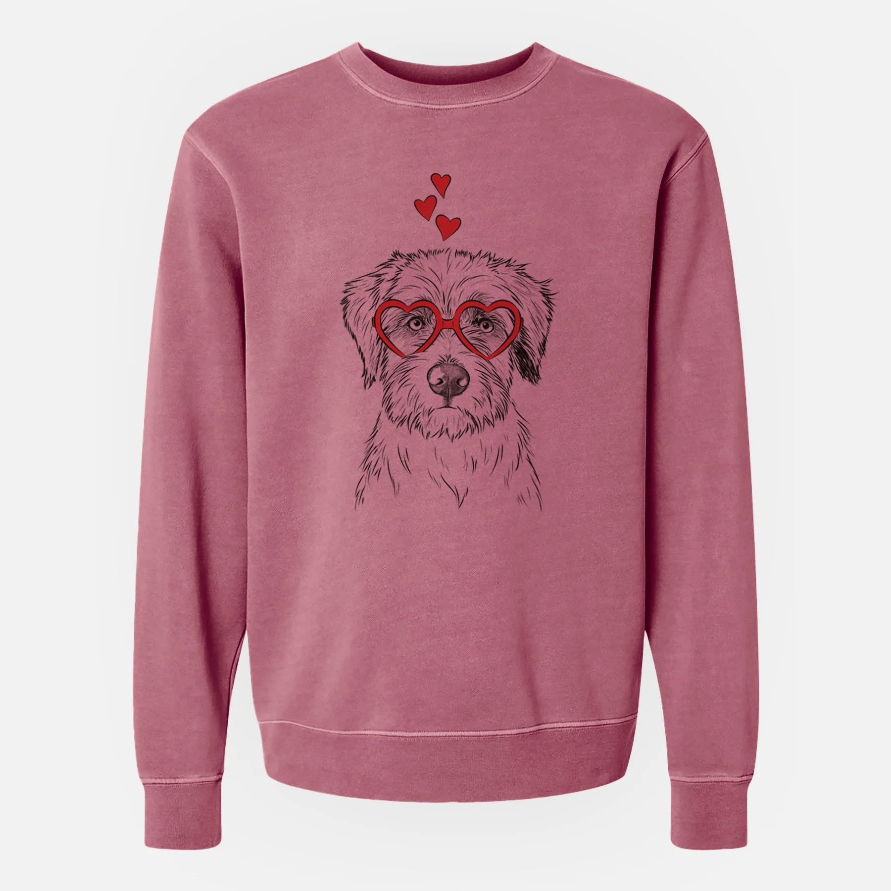 Valentine Marek the Bernedoodle - Unisex Pigment Dyed Crew Sweatshirt - Image 8