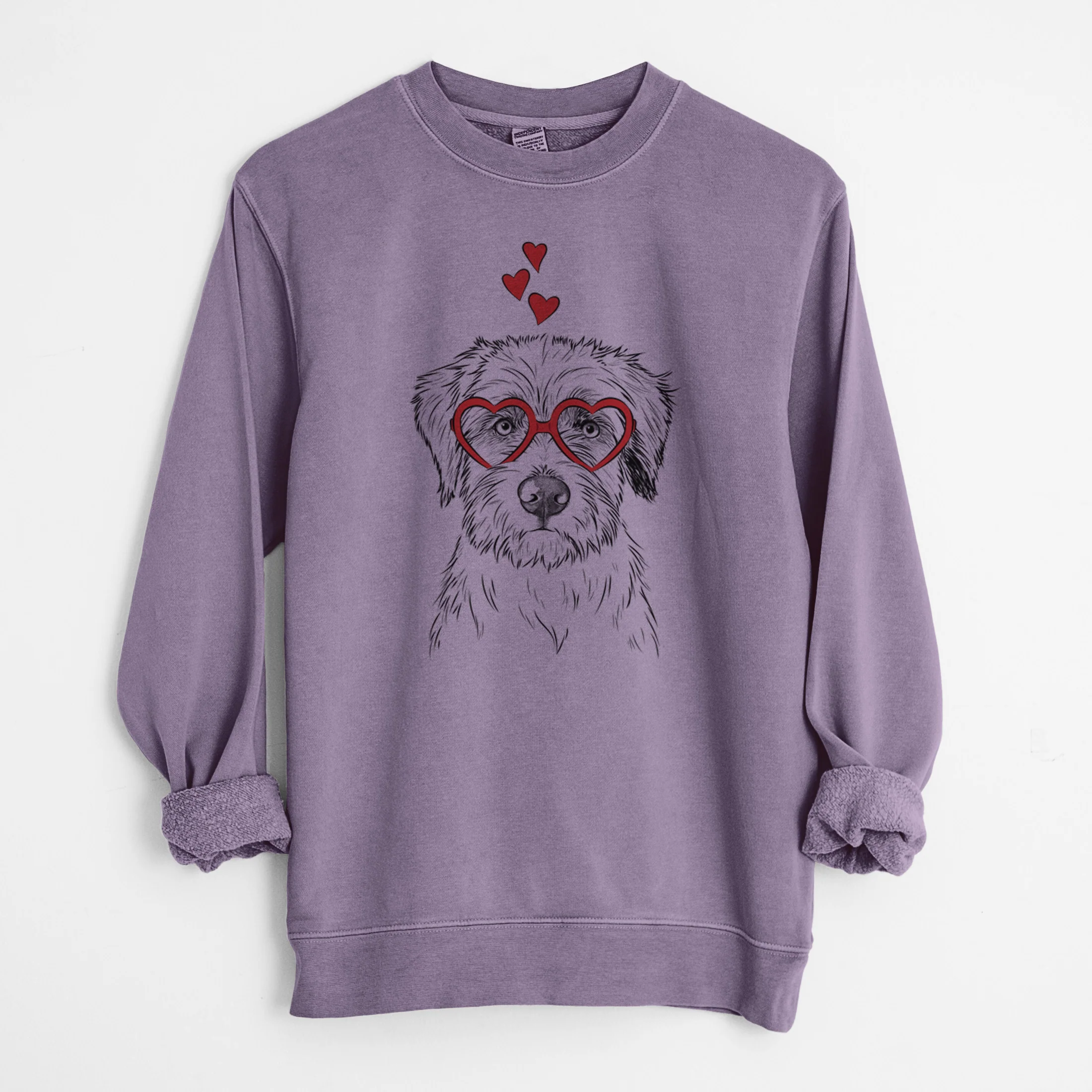 Valentine Marek the Bernedoodle - Unisex Pigment Dyed Crew Sweatshirt - Image 9