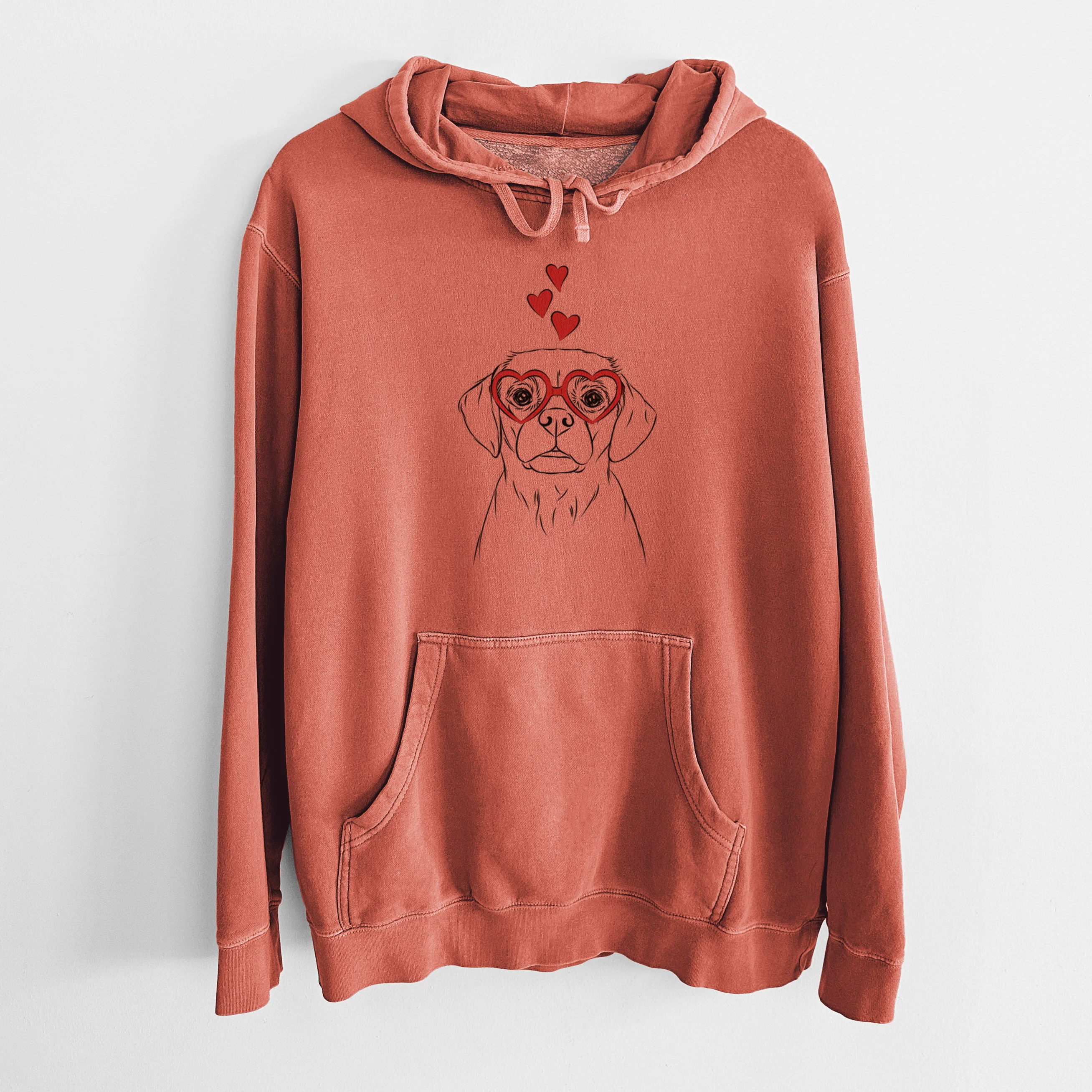 Valentine Popcorn the Puggle - Unisex Pigment Dyed Hoodie - Image 8