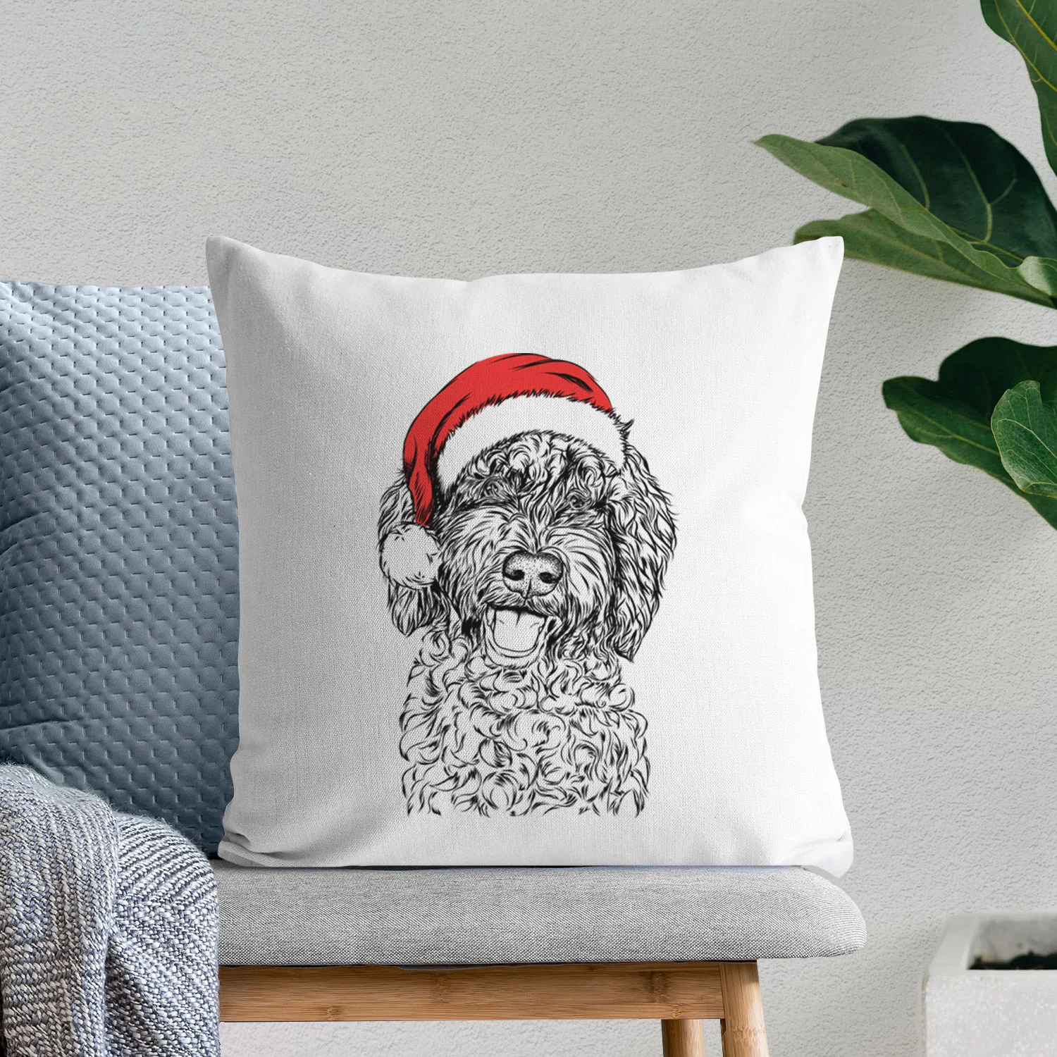 Jack the Chocolate Labradoodle - Throw Pillow Cover - Image 10