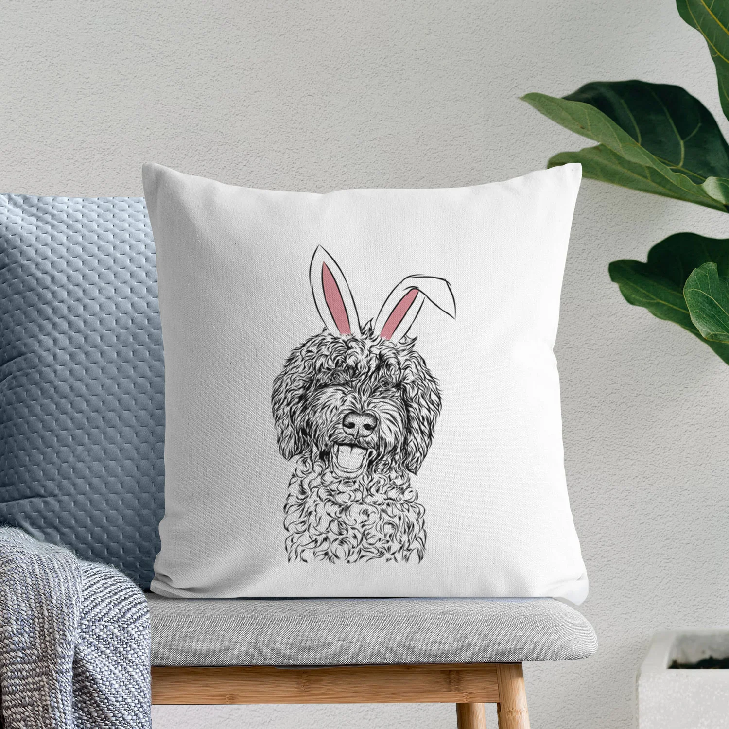 Jack the Chocolate Labradoodle - Throw Pillow Cover - Image 11