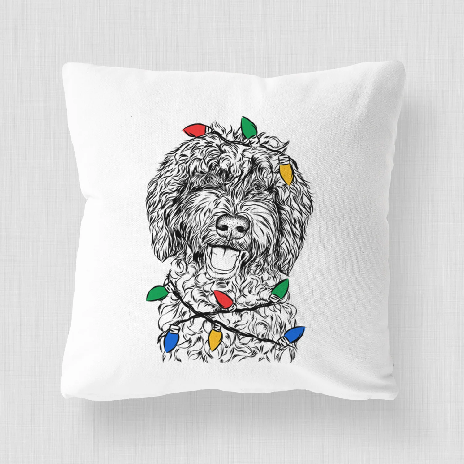 Jack the Chocolate Labradoodle - Throw Pillow Cover - Image 4