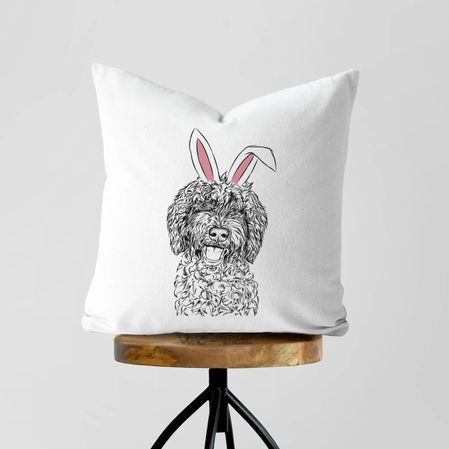 Jack the Chocolate Labradoodle - Throw Pillow Cover - Image 5