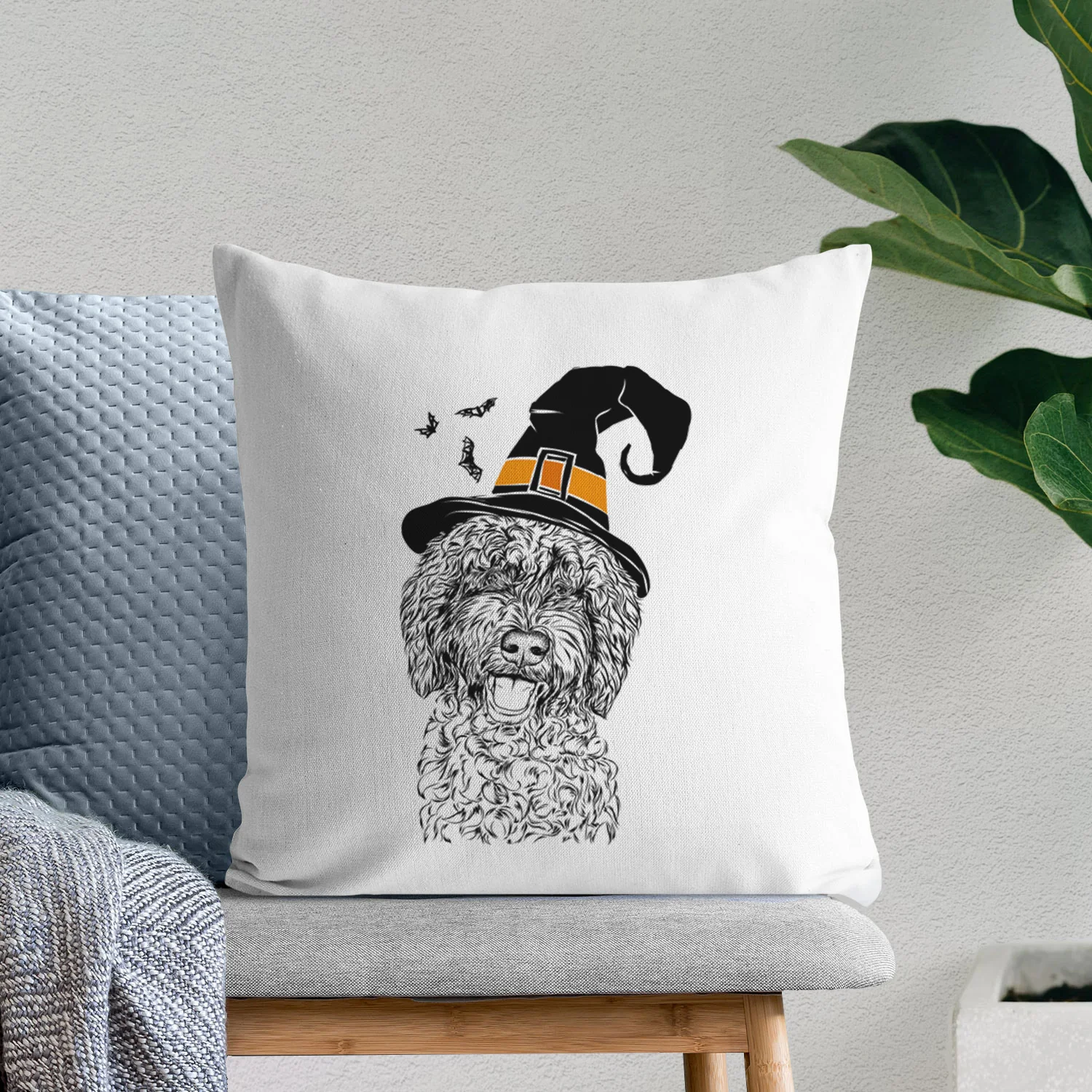 Jack the Chocolate Labradoodle - Throw Pillow Cover - Image 8
