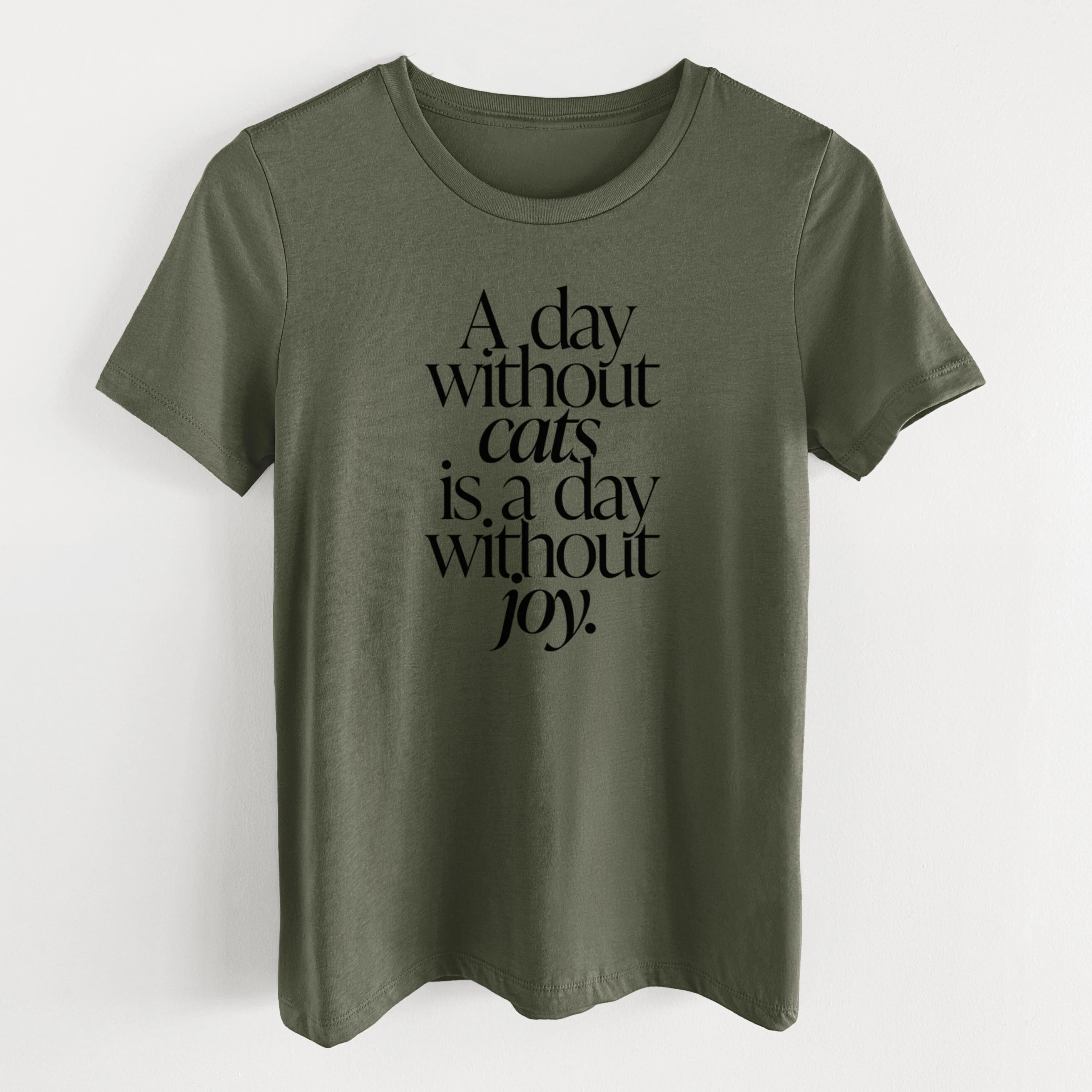 A day without Cats is a day without joy - Women's Lightweight Relaxed Fit 100% Cotton Crewneck - Image 12