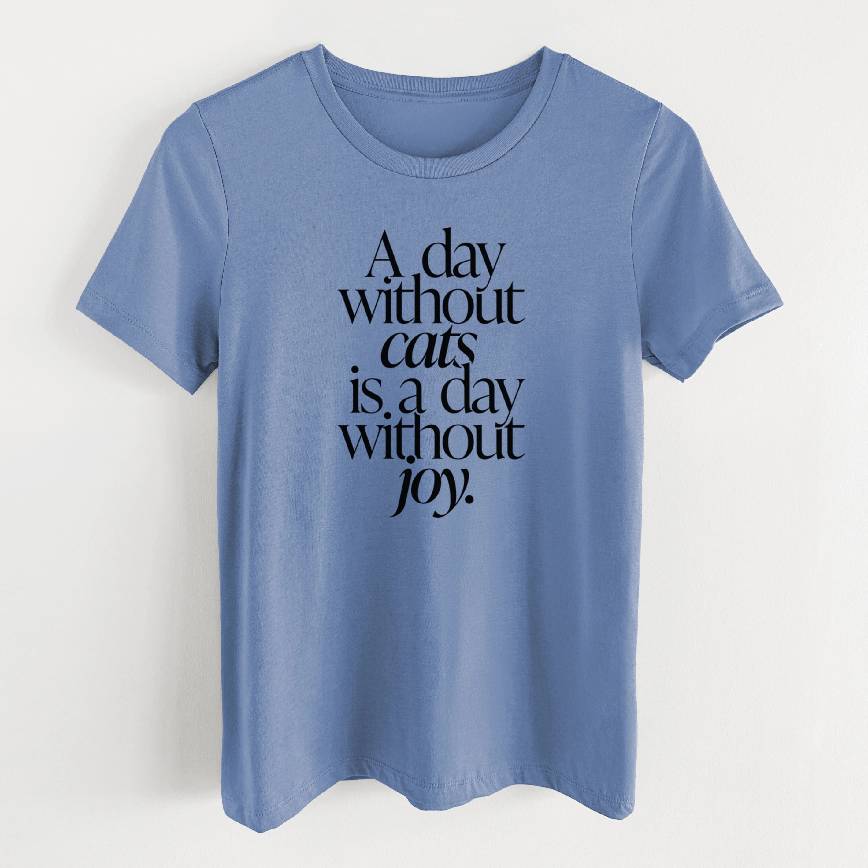 A day without Cats is a day without joy - Women's Lightweight Relaxed Fit 100% Cotton Crewneck - Image 8