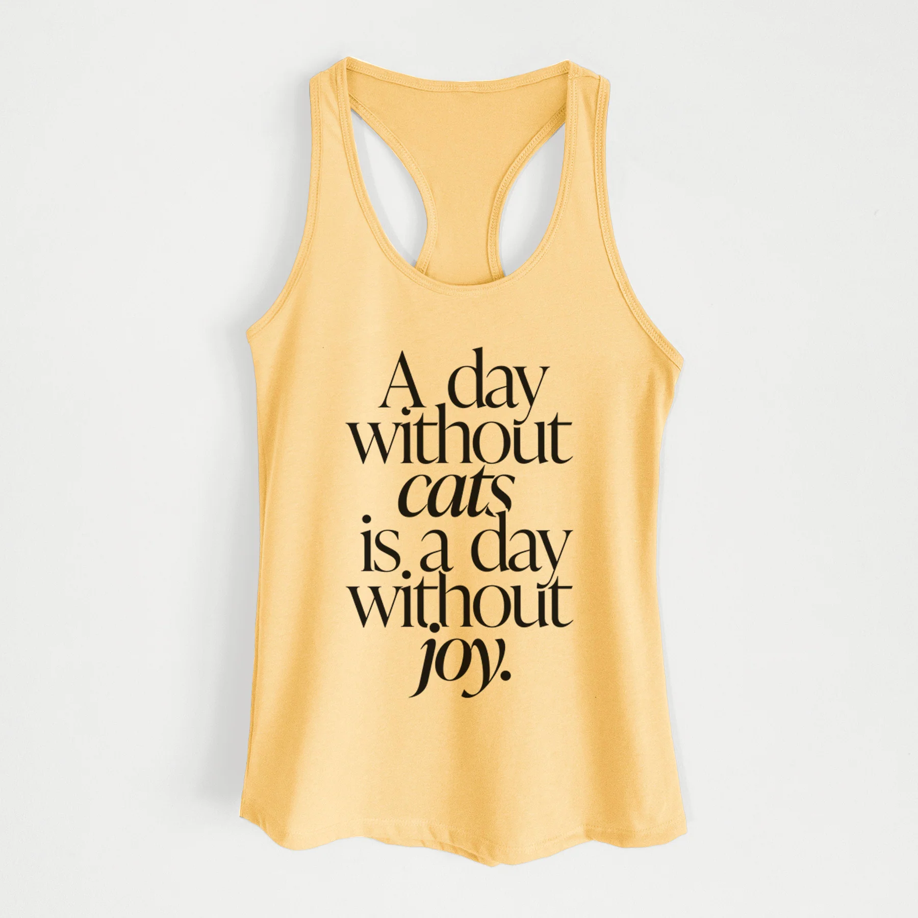 A day without Cats is a day without joy - Women's Racerback Tanktop - Image 3