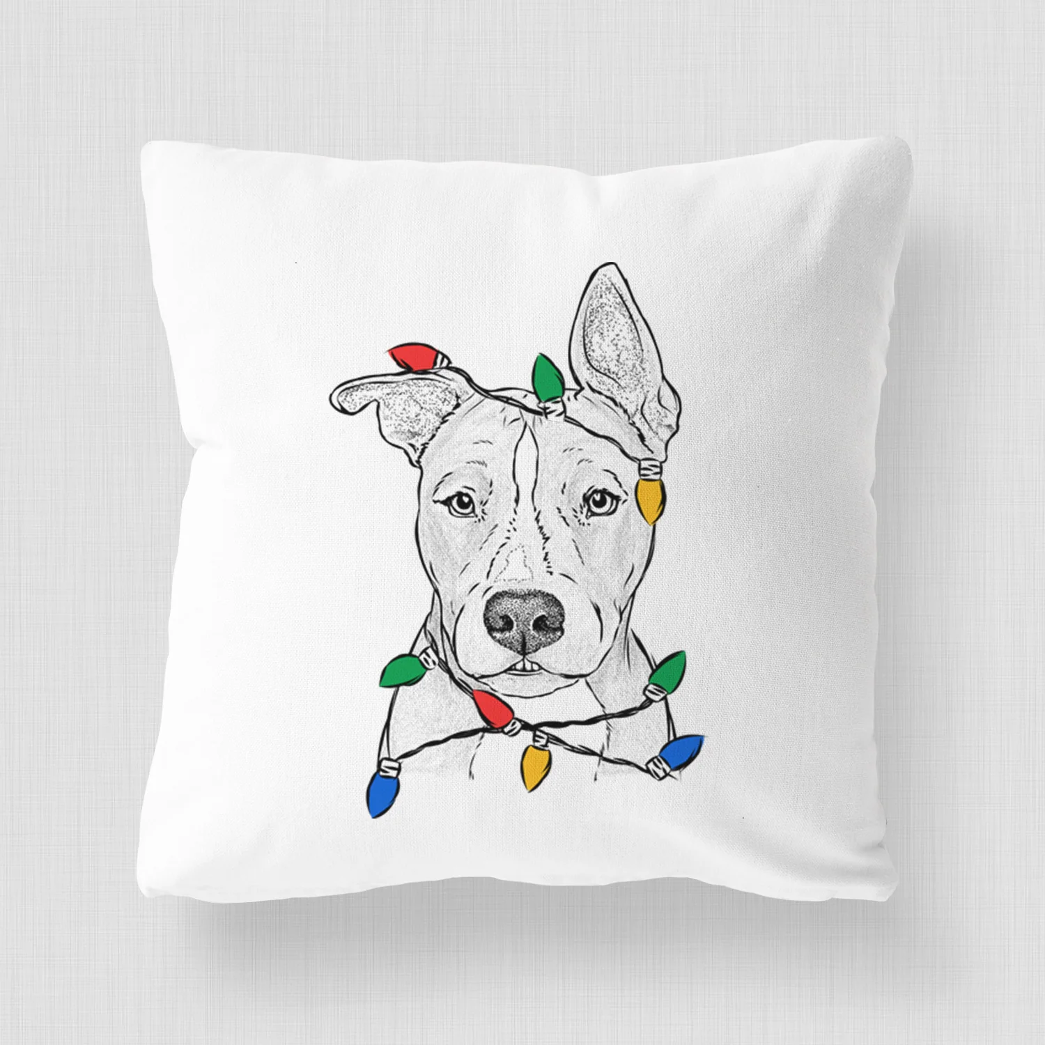 Kisses the Pitbull - Throw Pillow Cover - Image 4
