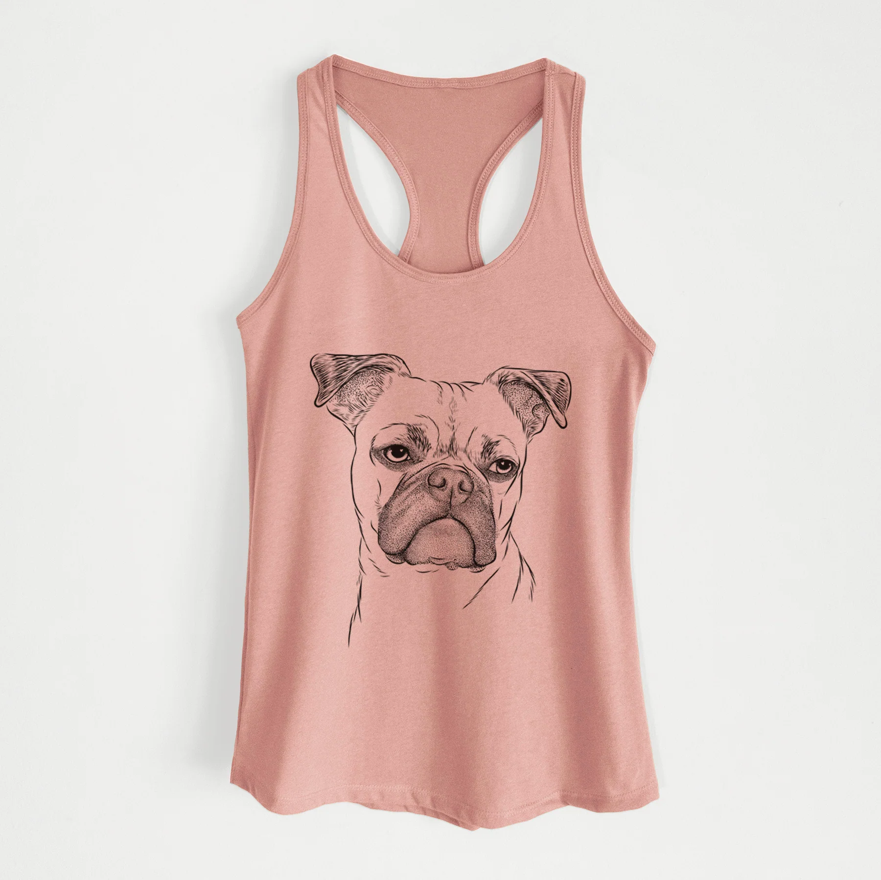 Mack the Bugg (Boston Terrier/Pug) - Women's Racerback Tanktop - Image 3