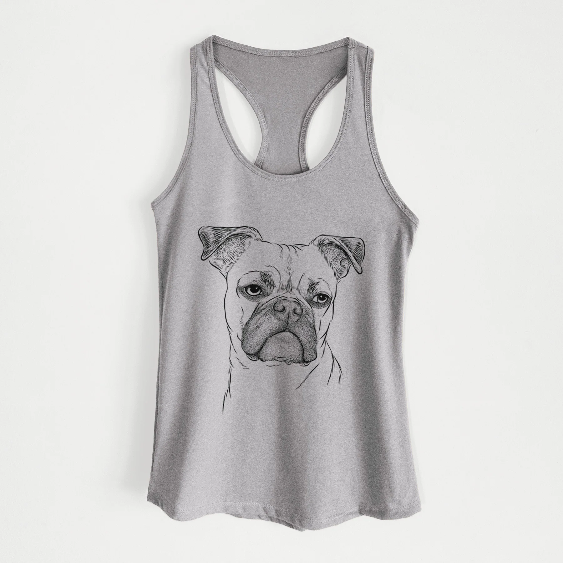 Mack the Bugg (Boston Terrier/Pug) - Women's Racerback Tanktop - Image 5