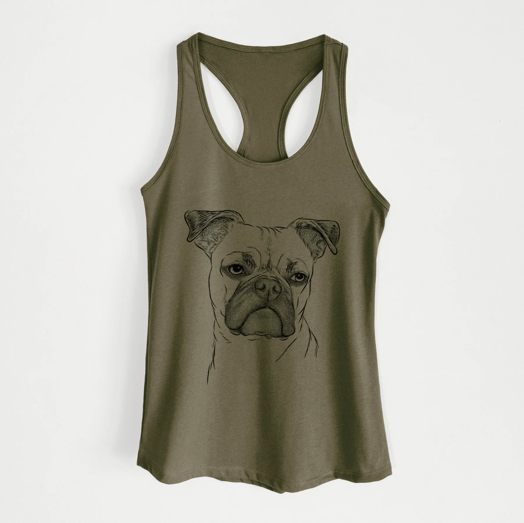 Mack the Bugg (Boston Terrier/Pug) - Women's Racerback Tanktop - Image 6