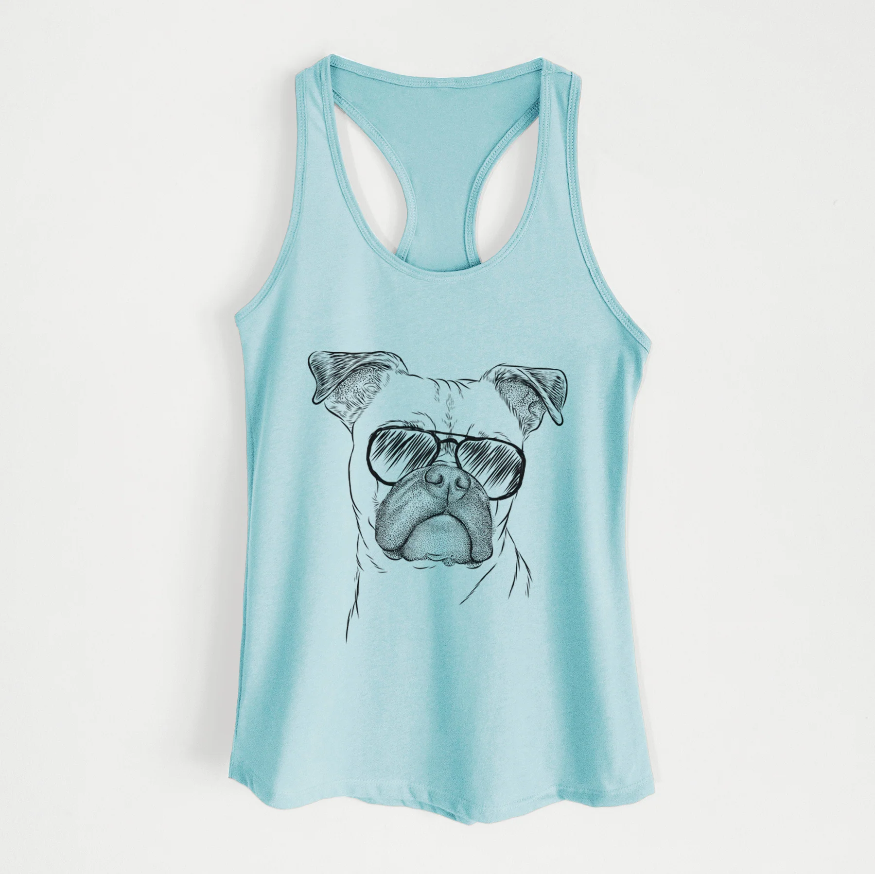 Mack the Bugg (Boston Terrier/Pug) - Women's Racerback Tanktop - Image 7