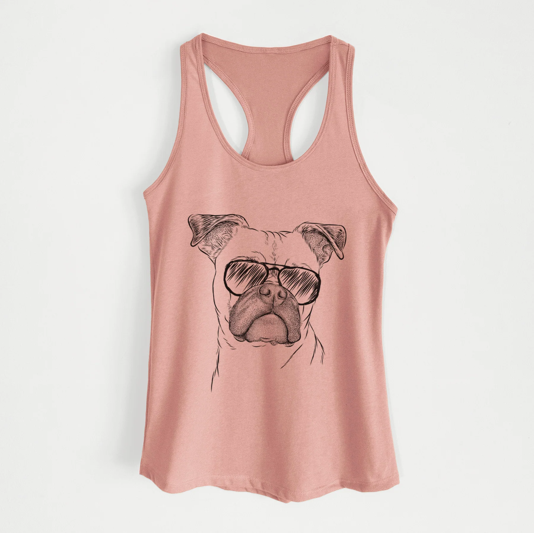 Mack the Bugg (Boston Terrier/Pug) - Women's Racerback Tanktop - Image 8