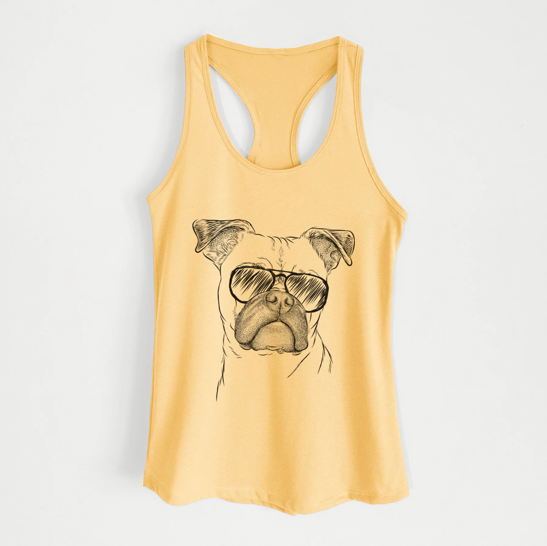 Mack the Bugg (Boston Terrier/Pug) - Women's Racerback Tanktop - Image 9