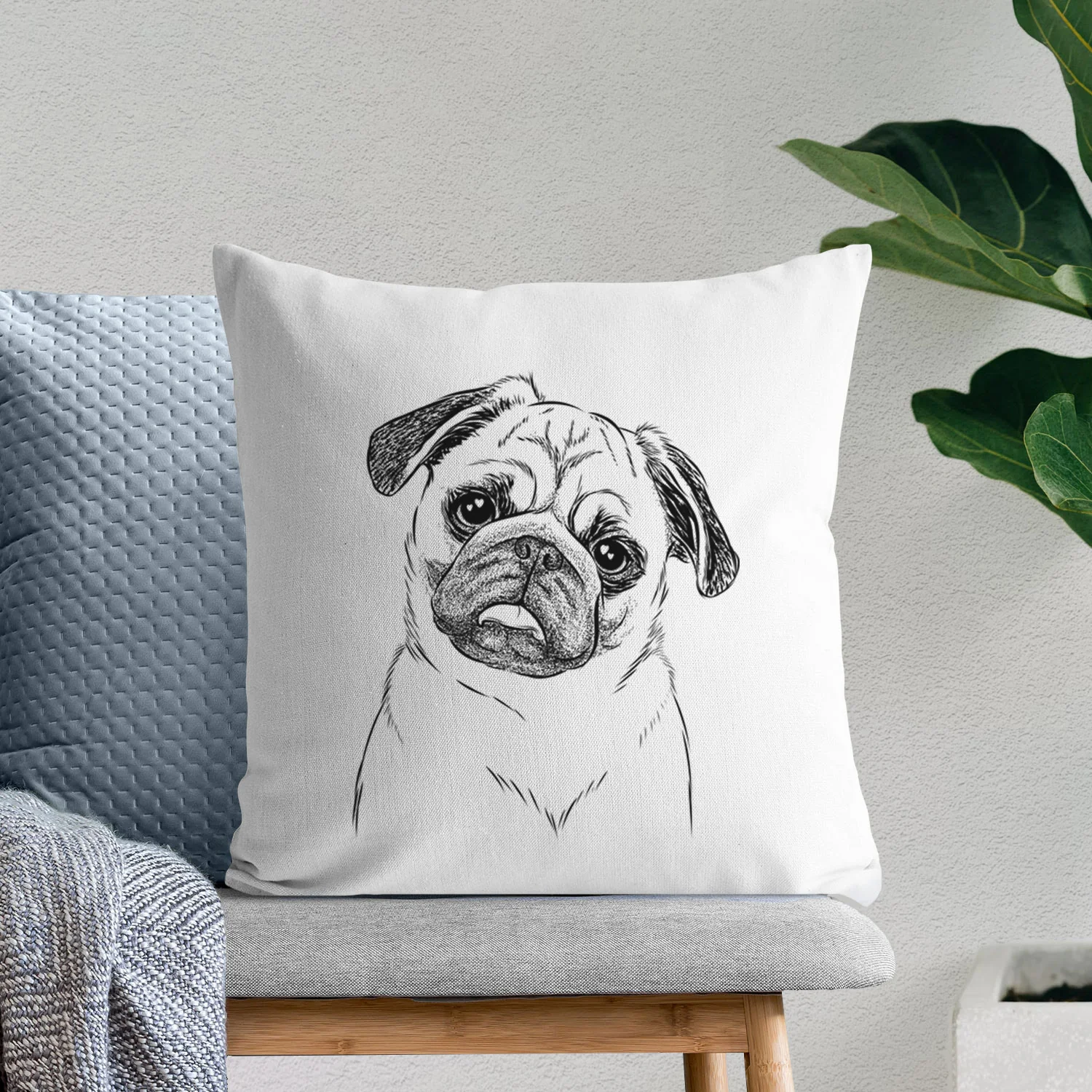 Macy the Pug - Throw Pillow Cover - Image 6