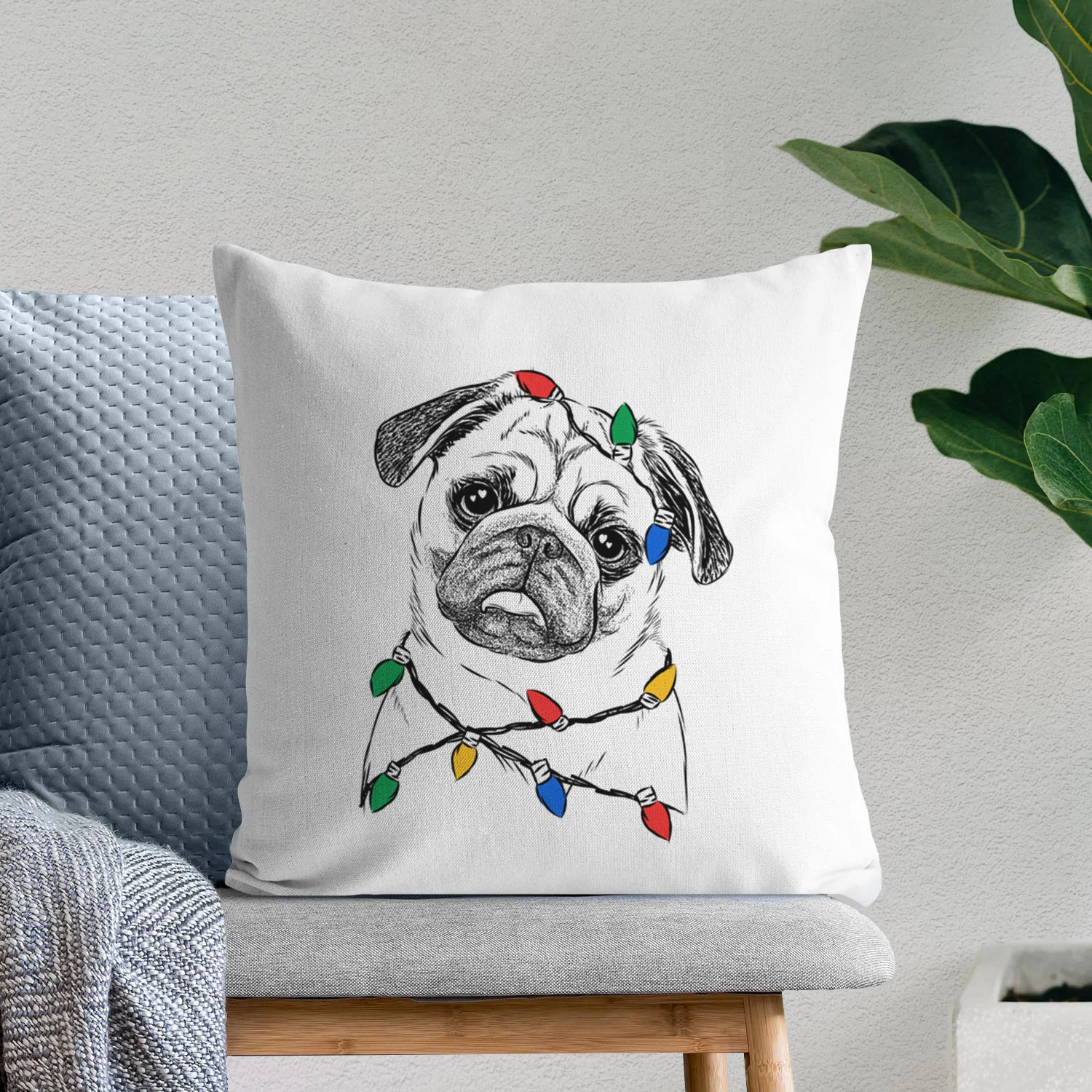 Macy the Pug - Throw Pillow Cover - Image 9