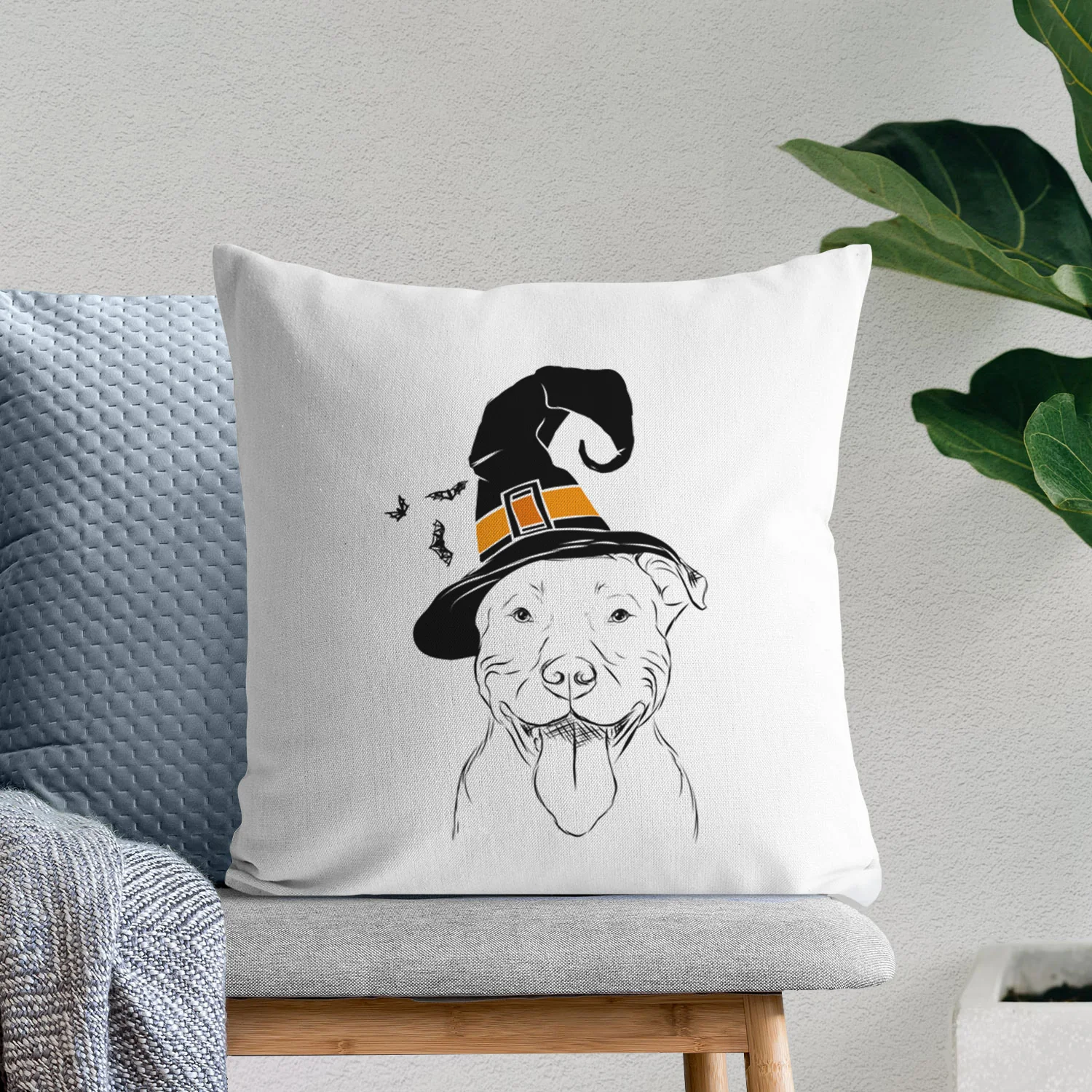Major the Pitbull - Throw Pillow Cover - Image 8