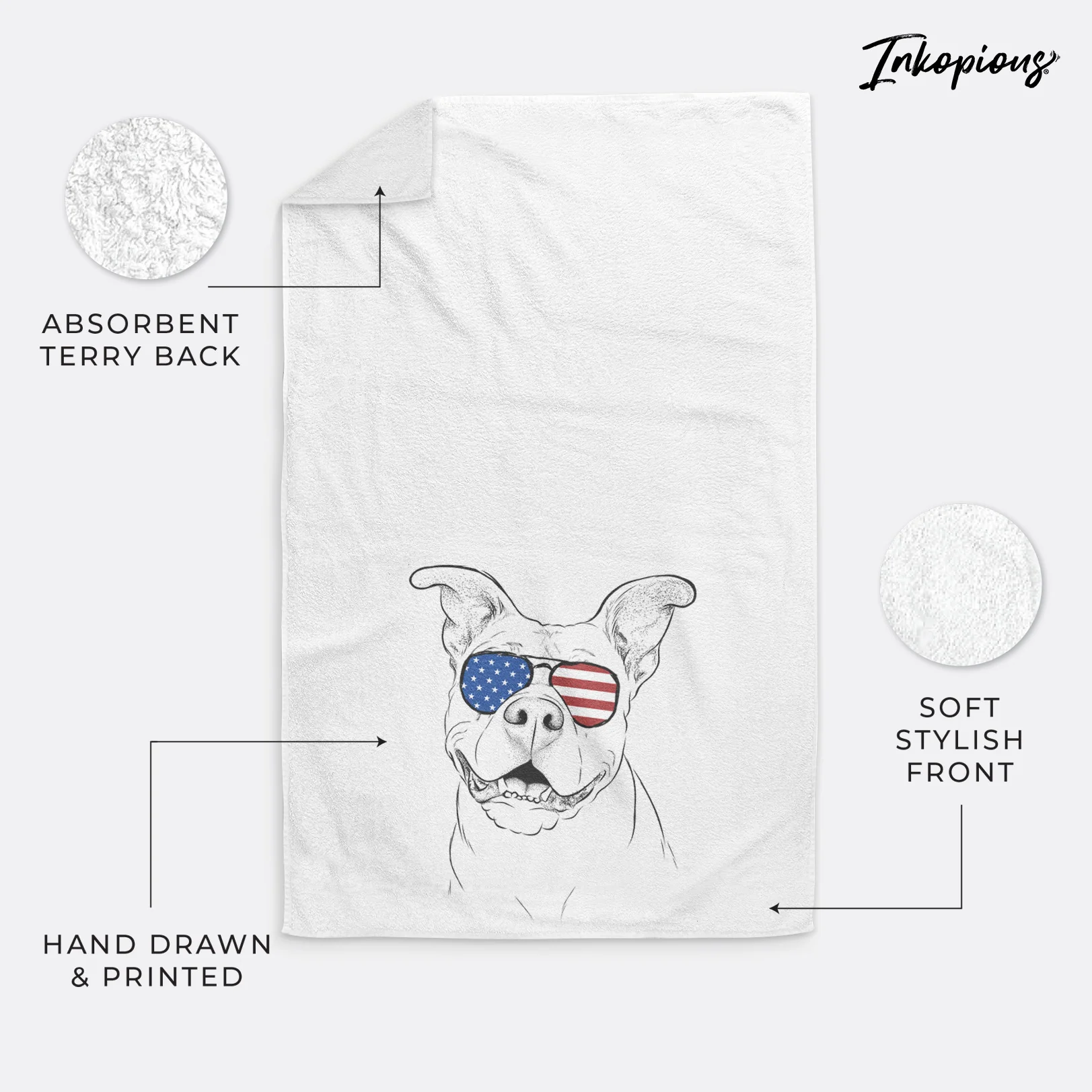 Malibu the Staffordshire Terrier/Pitbull Mix Decorative Hand Towel - Image 24