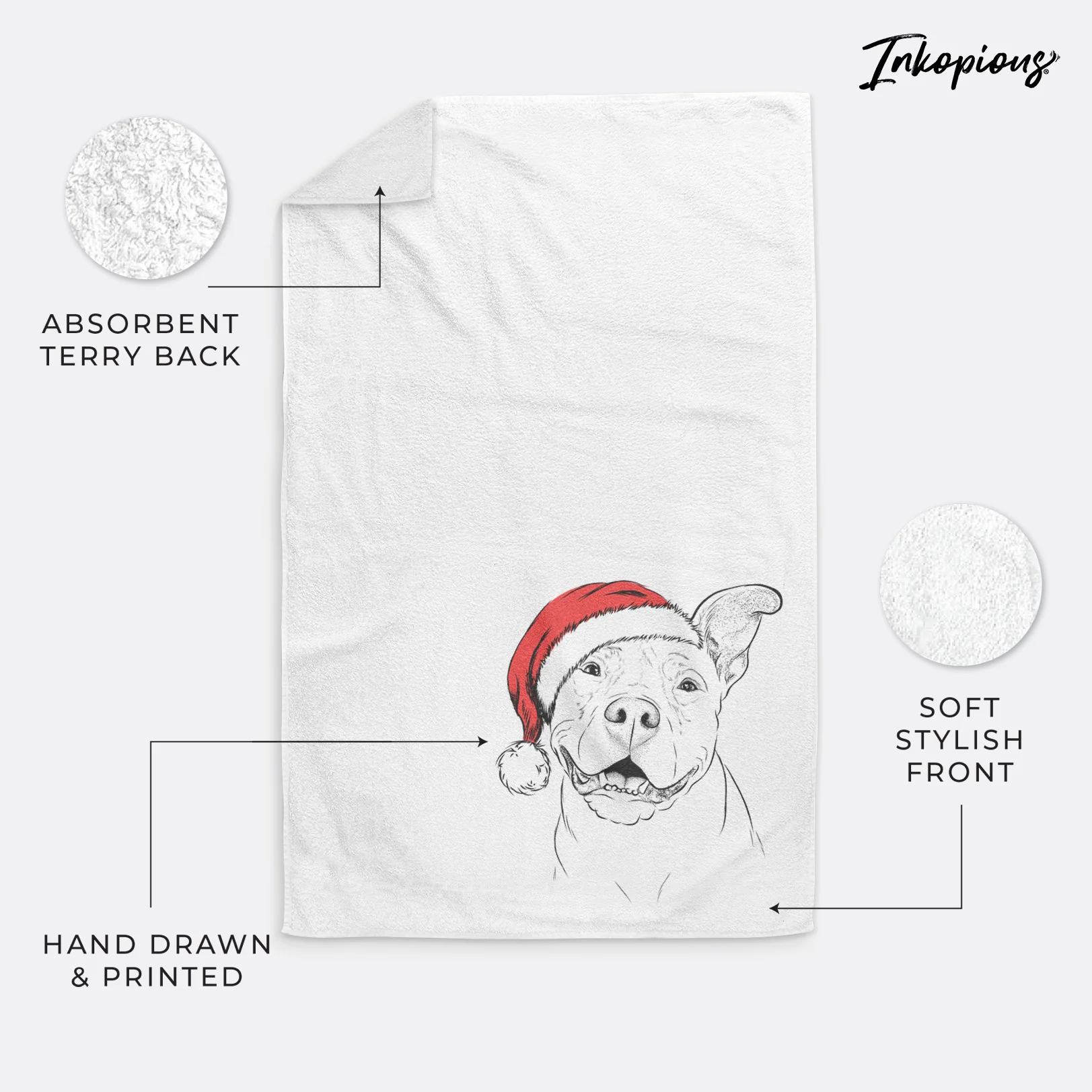 Malibu the Staffordshire Terrier/Pitbull Mix Decorative Hand Towel - Image 4