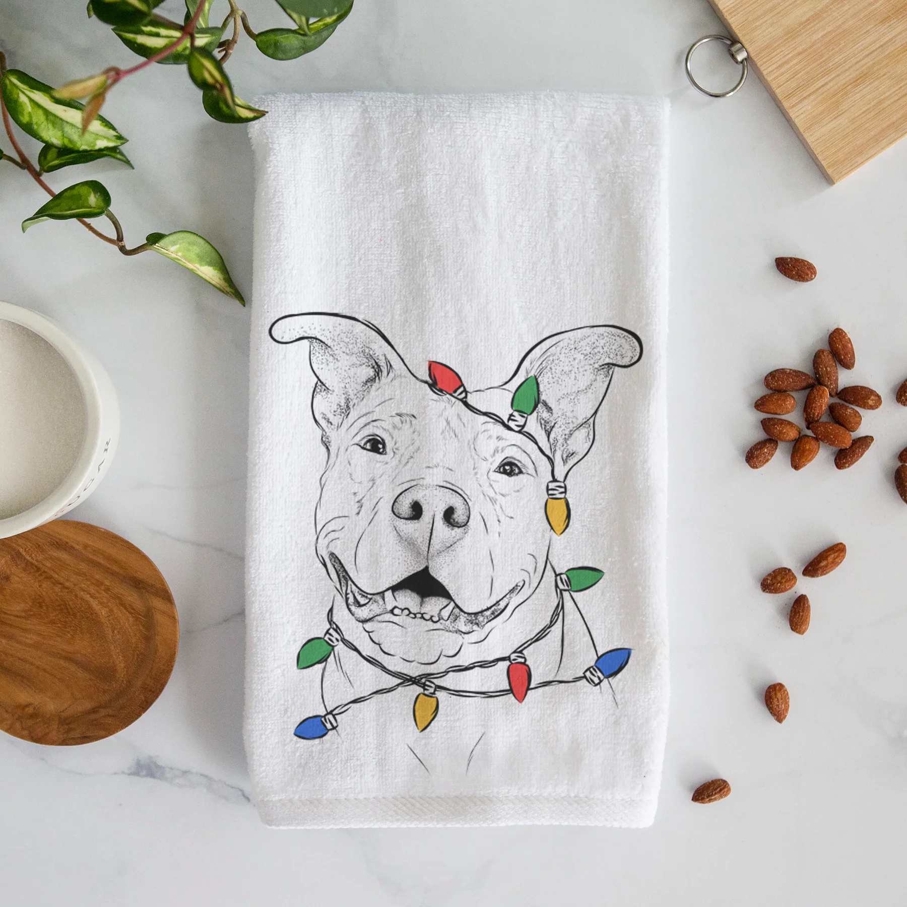 Malibu the Staffordshire Terrier/Pitbull Mix Decorative Hand Towel - Image 5