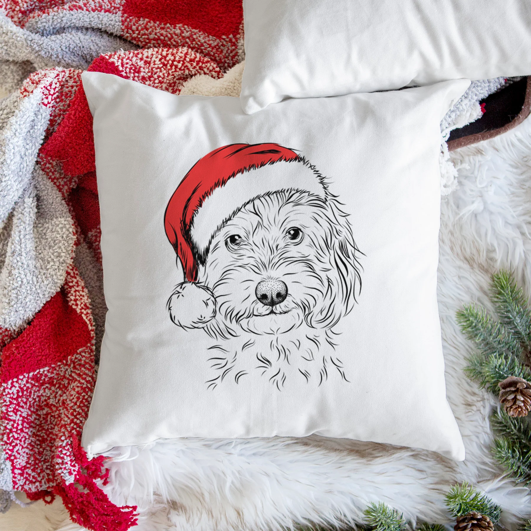 Mason the Cavapoo - Throw Pillow Cover - Image 3