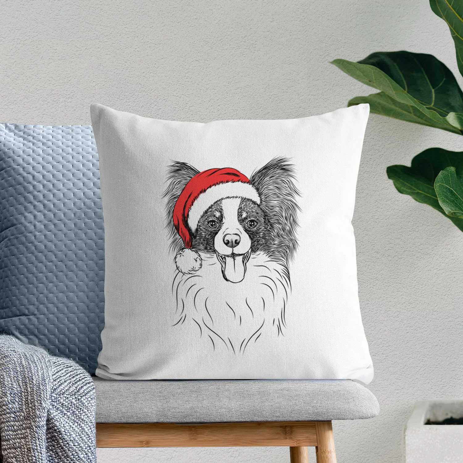Patrick the Papillon - Throw Pillow Cover - Image 10