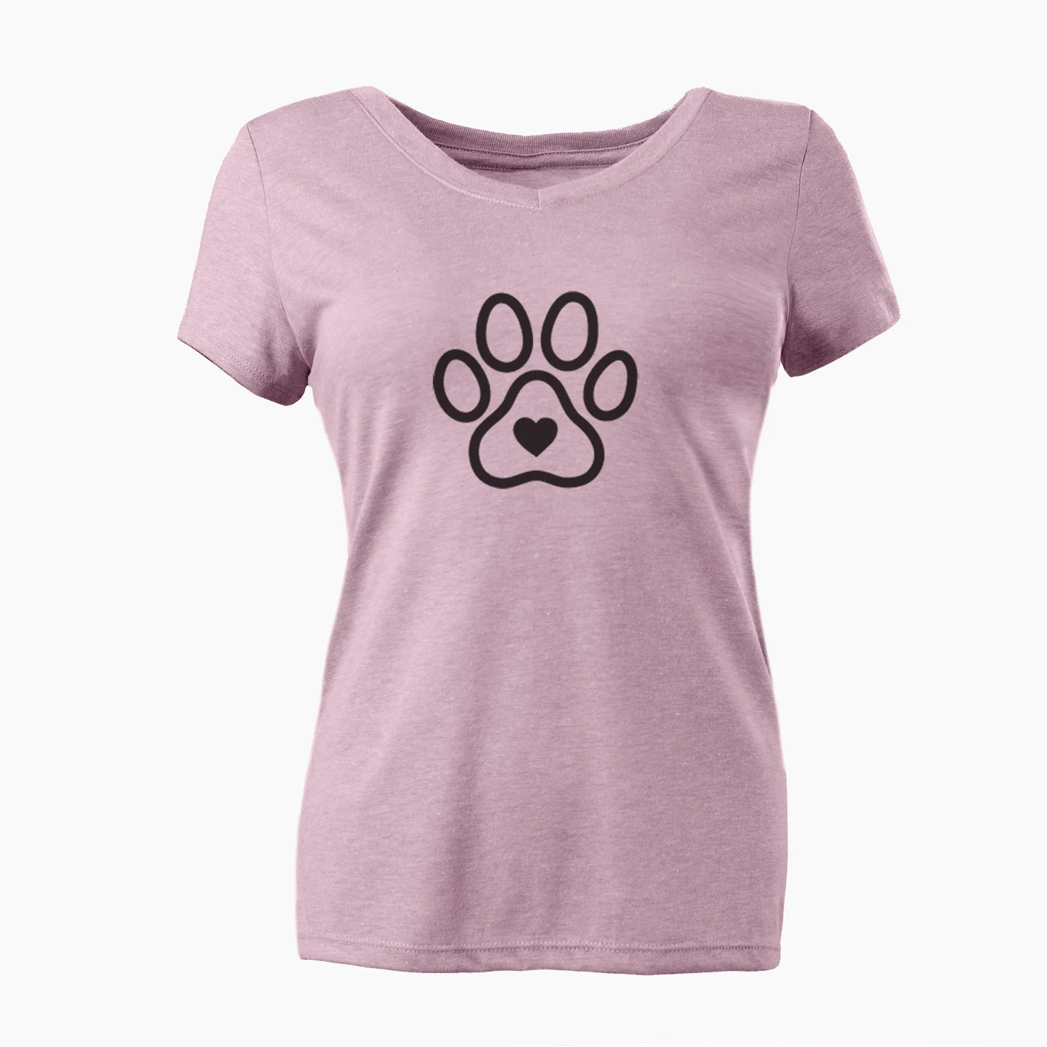Paw with Heart - Women's Perfect V-neck Shirt - Image 3
