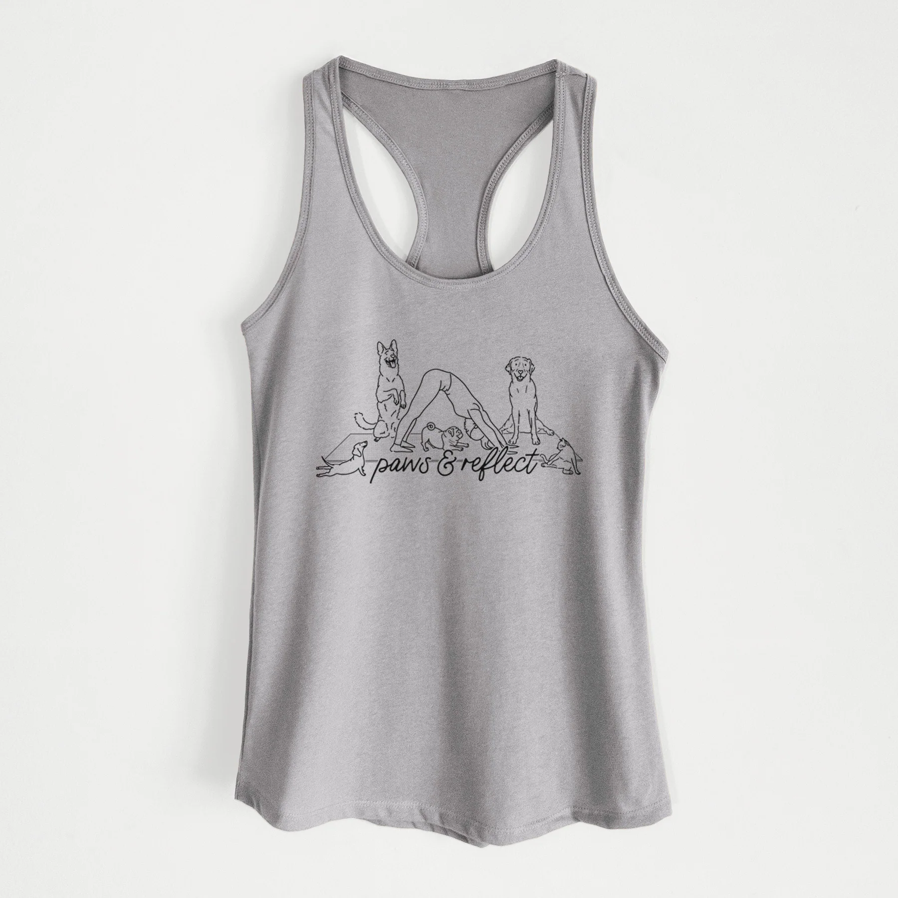 Paws and Reflect - Yoga with Dogs - Women's Racerback Tanktop - Image 4