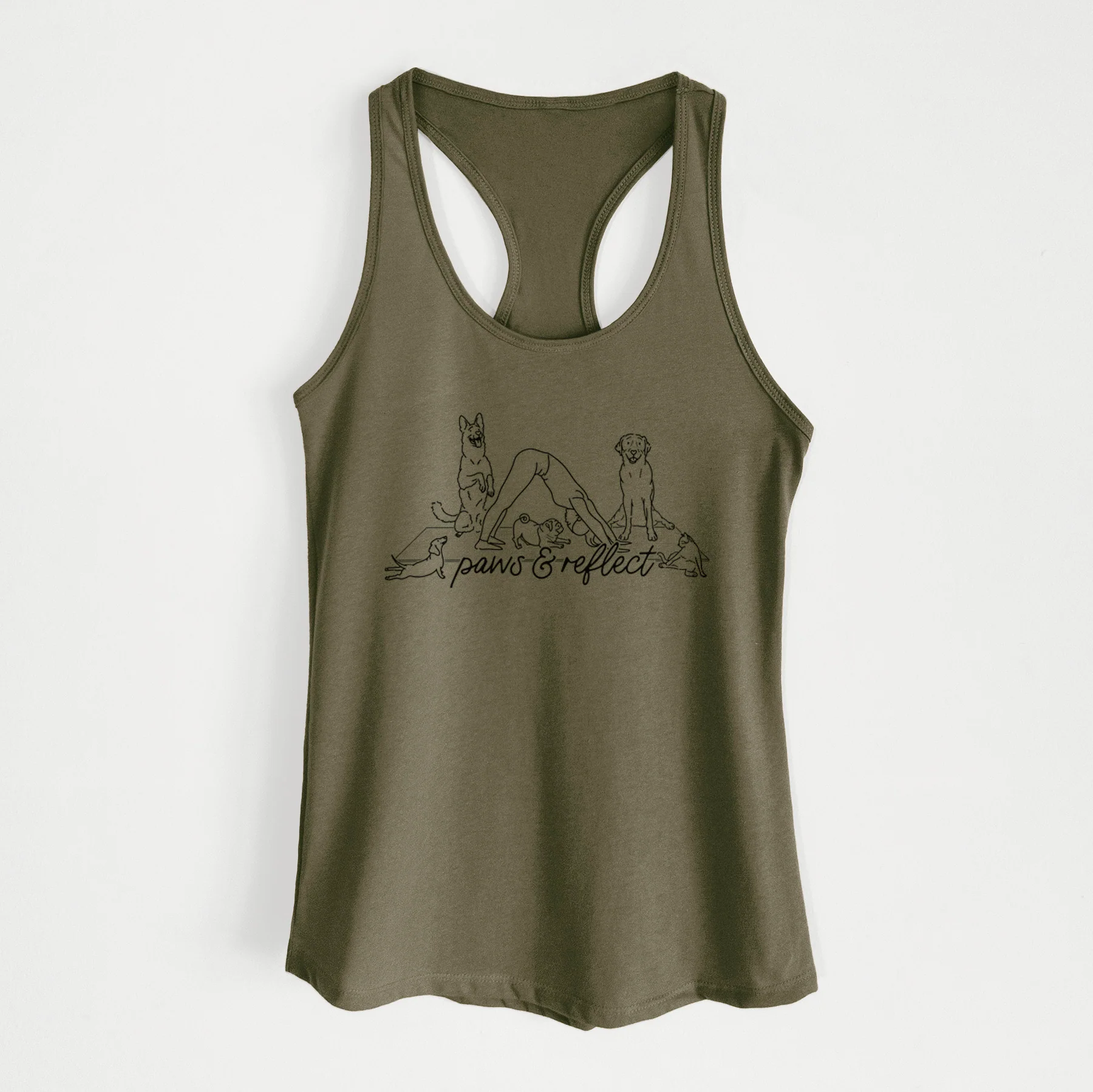 Paws and Reflect - Yoga with Dogs - Women's Racerback Tanktop - Image 5