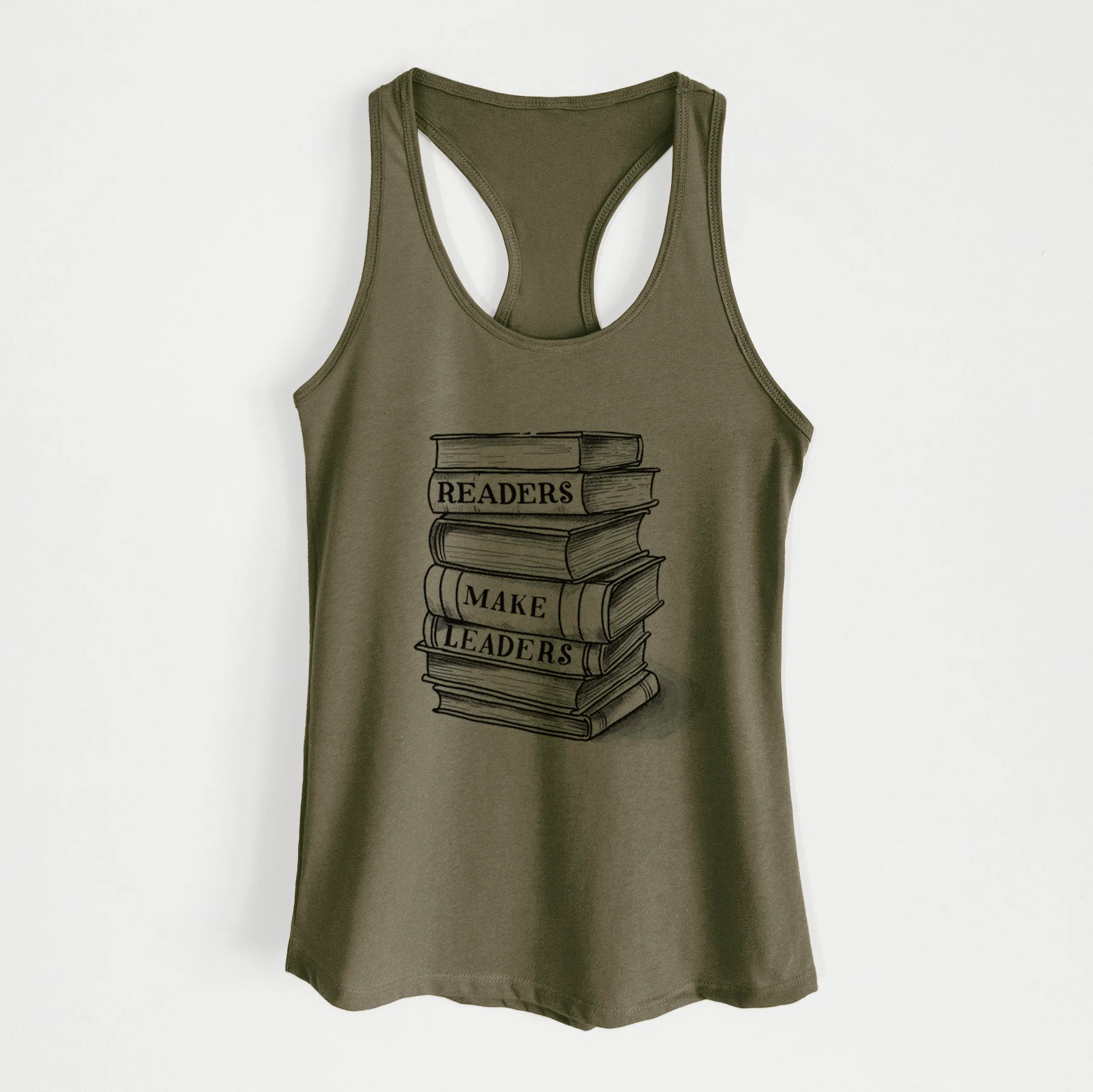 Readers Make Leaders Book Stack - Women's Racerback Tanktop - Image 5