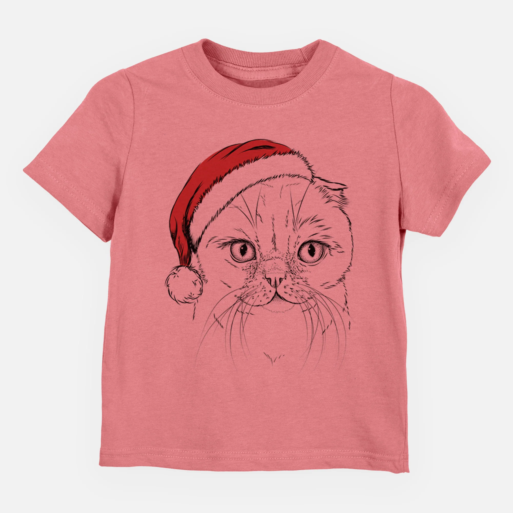 Santa Lina the Exotic Fold Cat - Kids/Youth/Toddler Shirt - Image 4