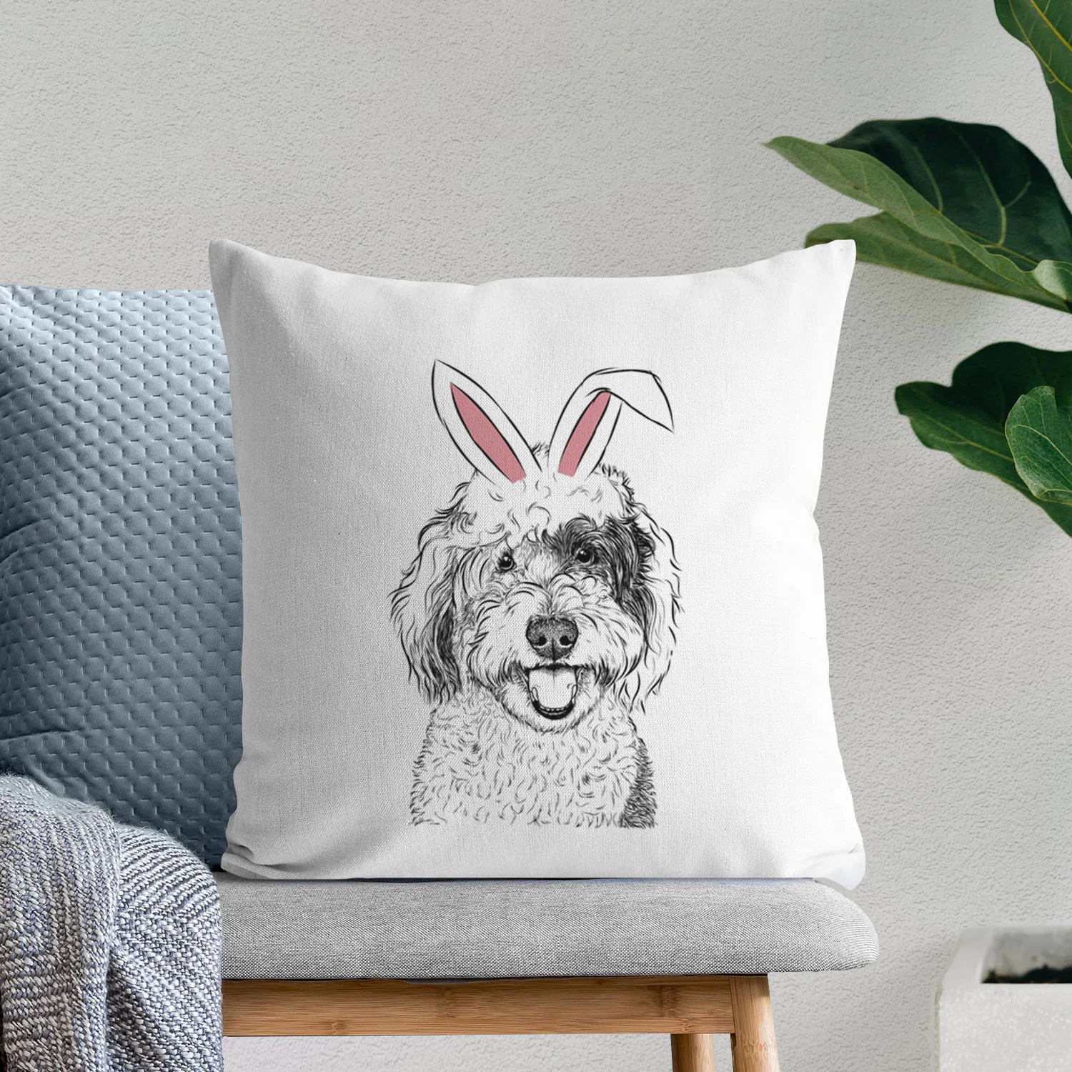 Sherlock the Sheepadoodle - Throw Pillow Cover - Image 11