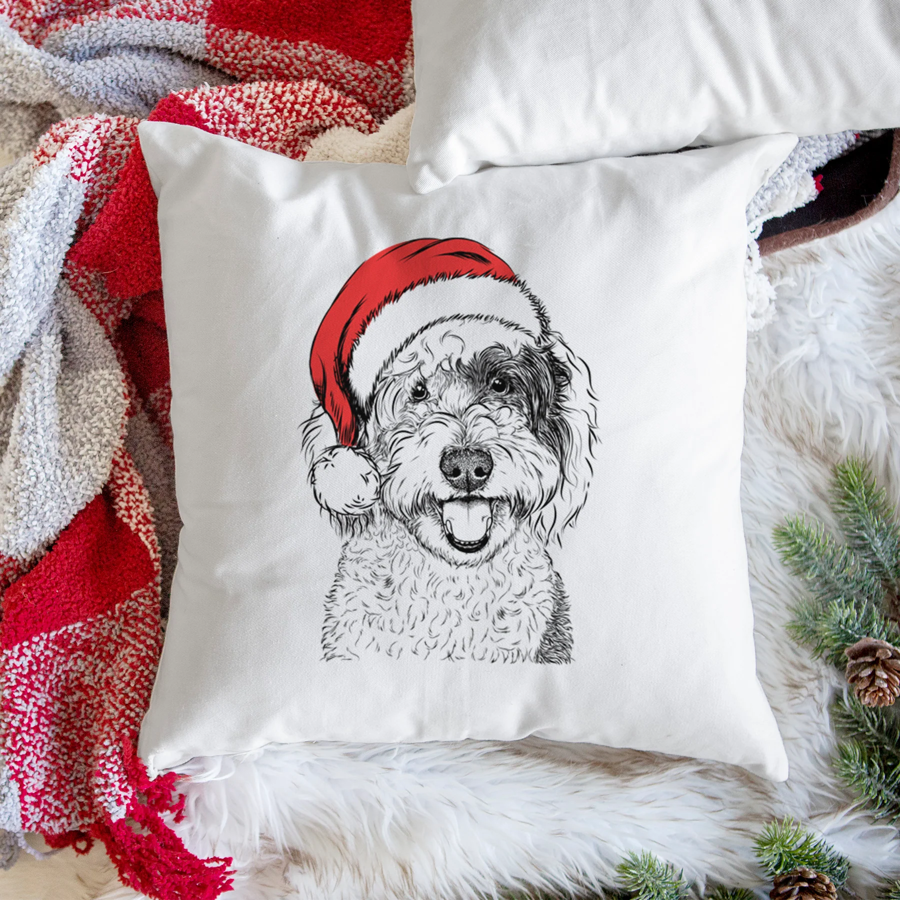 Sherlock the Sheepadoodle - Throw Pillow Cover - Image 3
