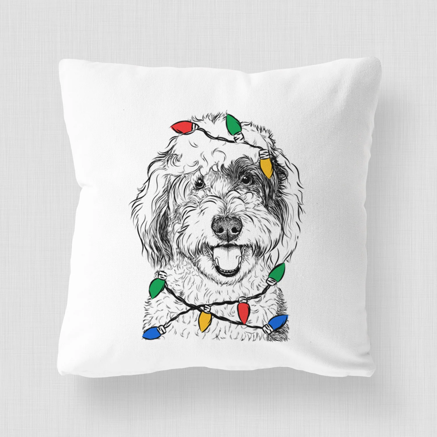 Sherlock the Sheepadoodle - Throw Pillow Cover - Image 4