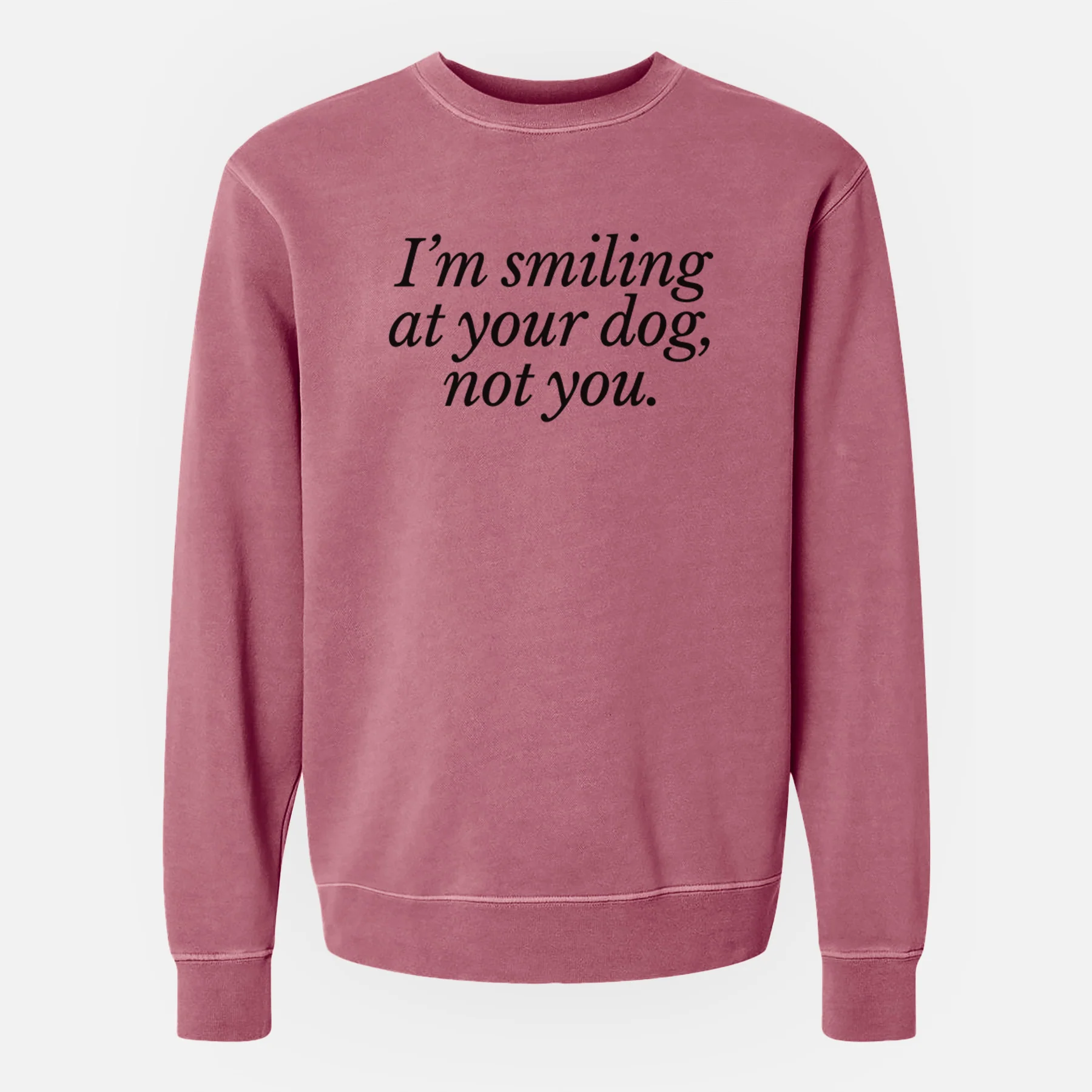 I’m smiling at your dog, not you - Unisex Pigment Dyed Crew Sweatshirt - Image 10
