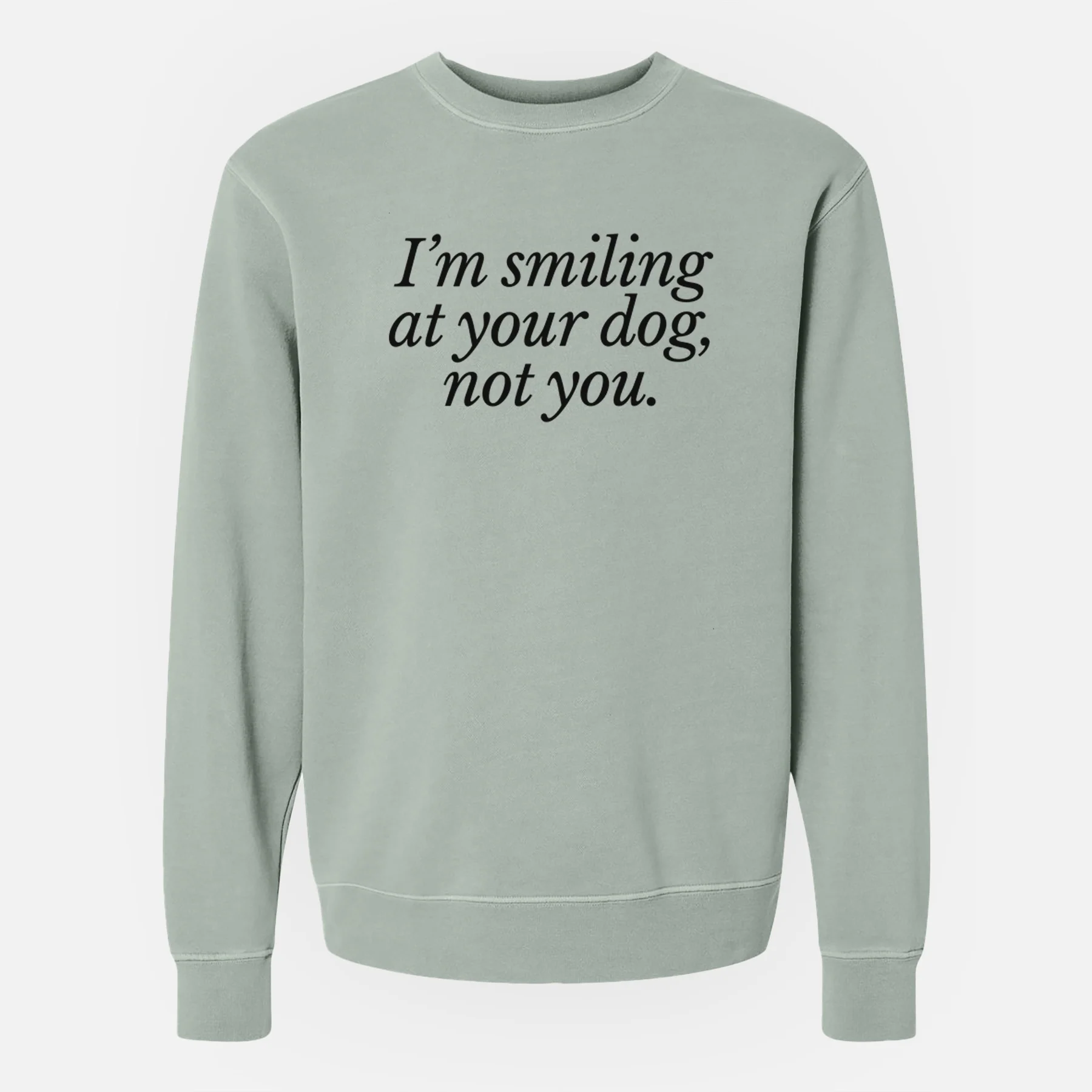 I’m smiling at your dog, not you - Unisex Pigment Dyed Crew Sweatshirt - Image 6