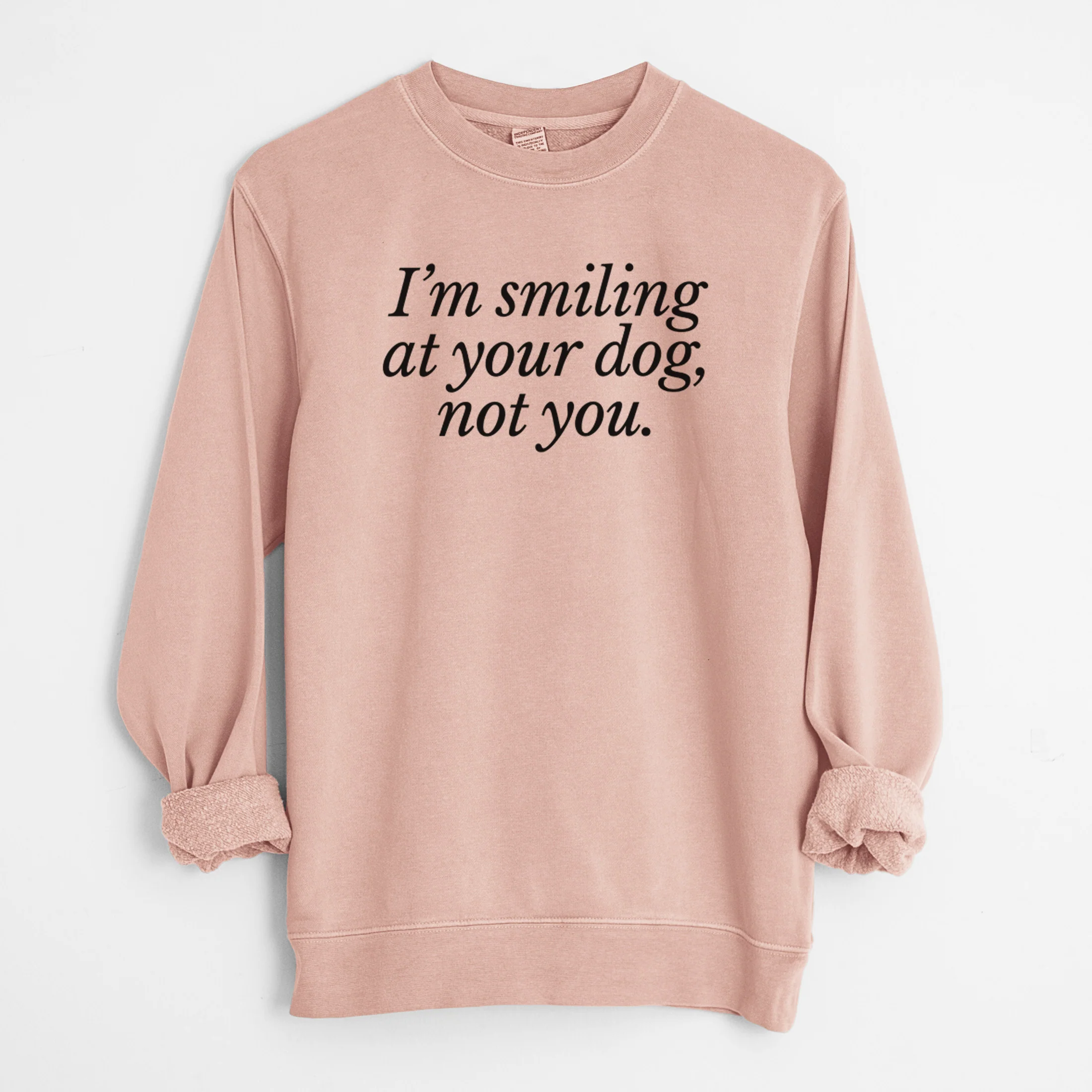 I’m smiling at your dog, not you - Unisex Pigment Dyed Crew Sweatshirt - Image 7