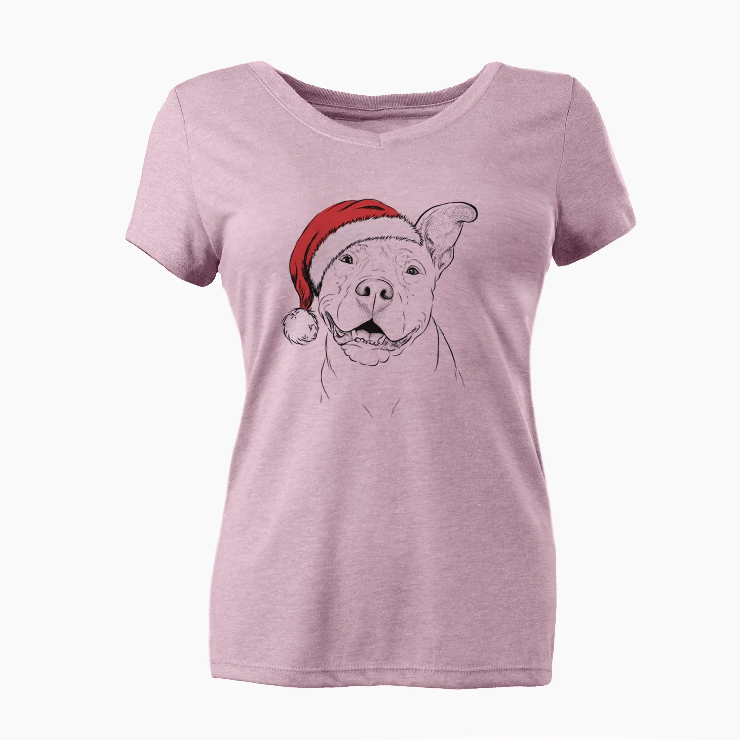 Santa Malibu the Staffordshire Terrier/Pitbull Mix - Women's Perfect V-neck Shirt - Image 6