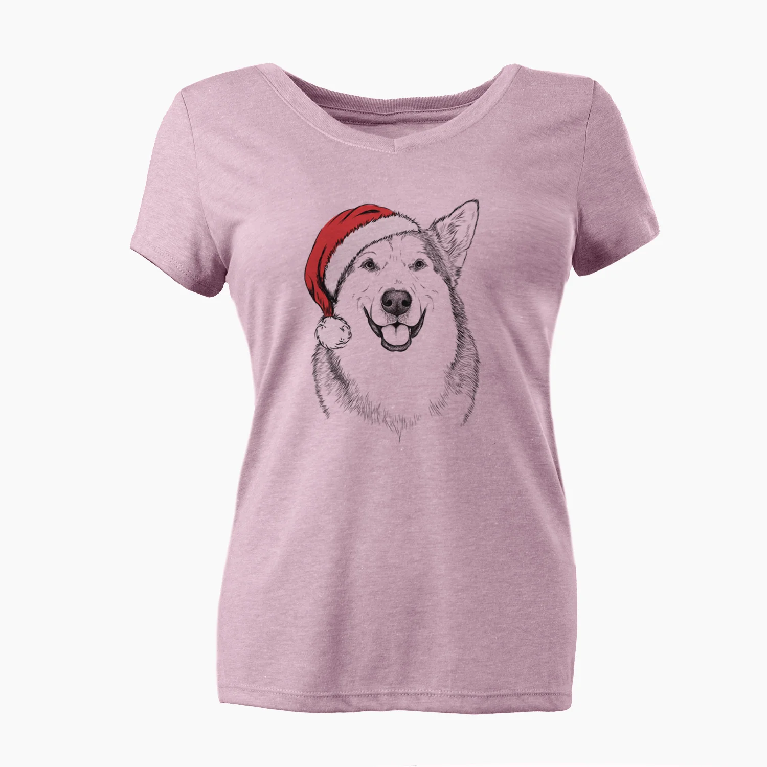 Santa Vader the Alaskan Malamute - Women's Perfect V-neck Shirt - Image 6