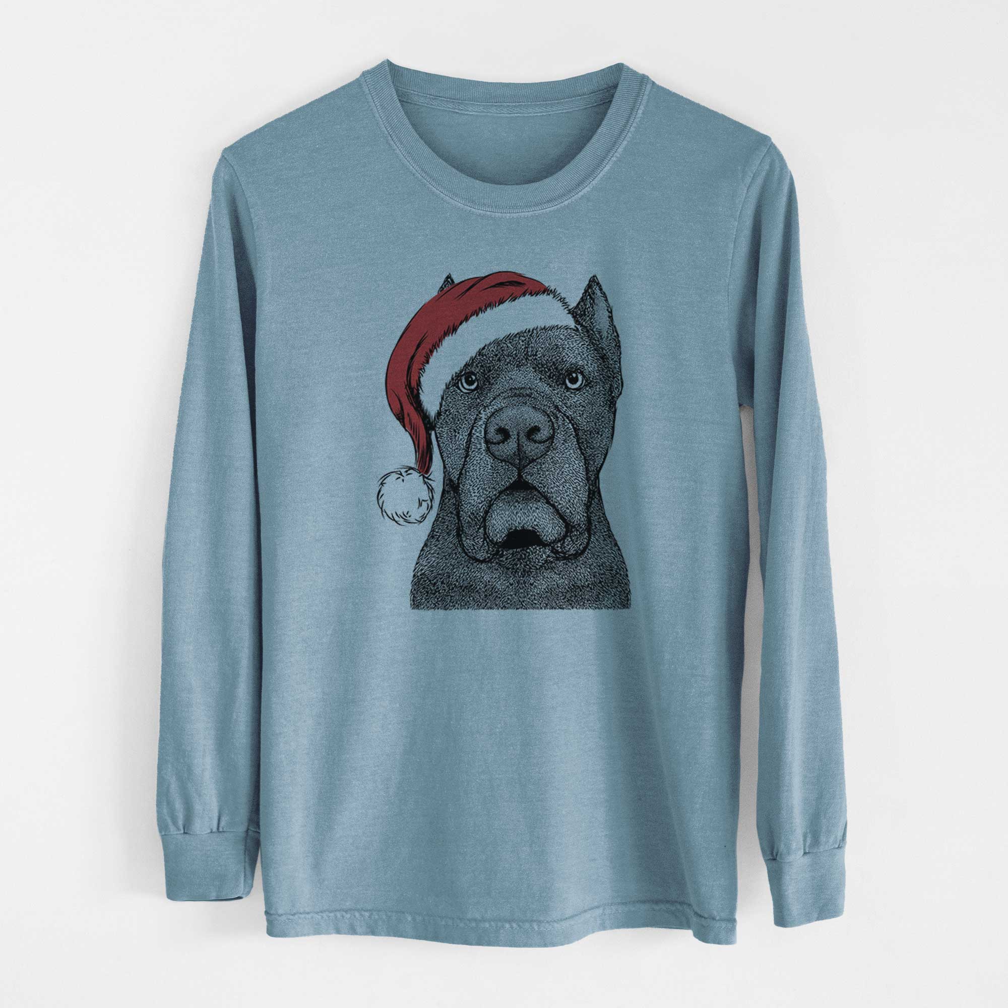 Santa Bruno the Cane Corso - Men's Heavyweight 100% Cotton Long Sleeve - Image 8