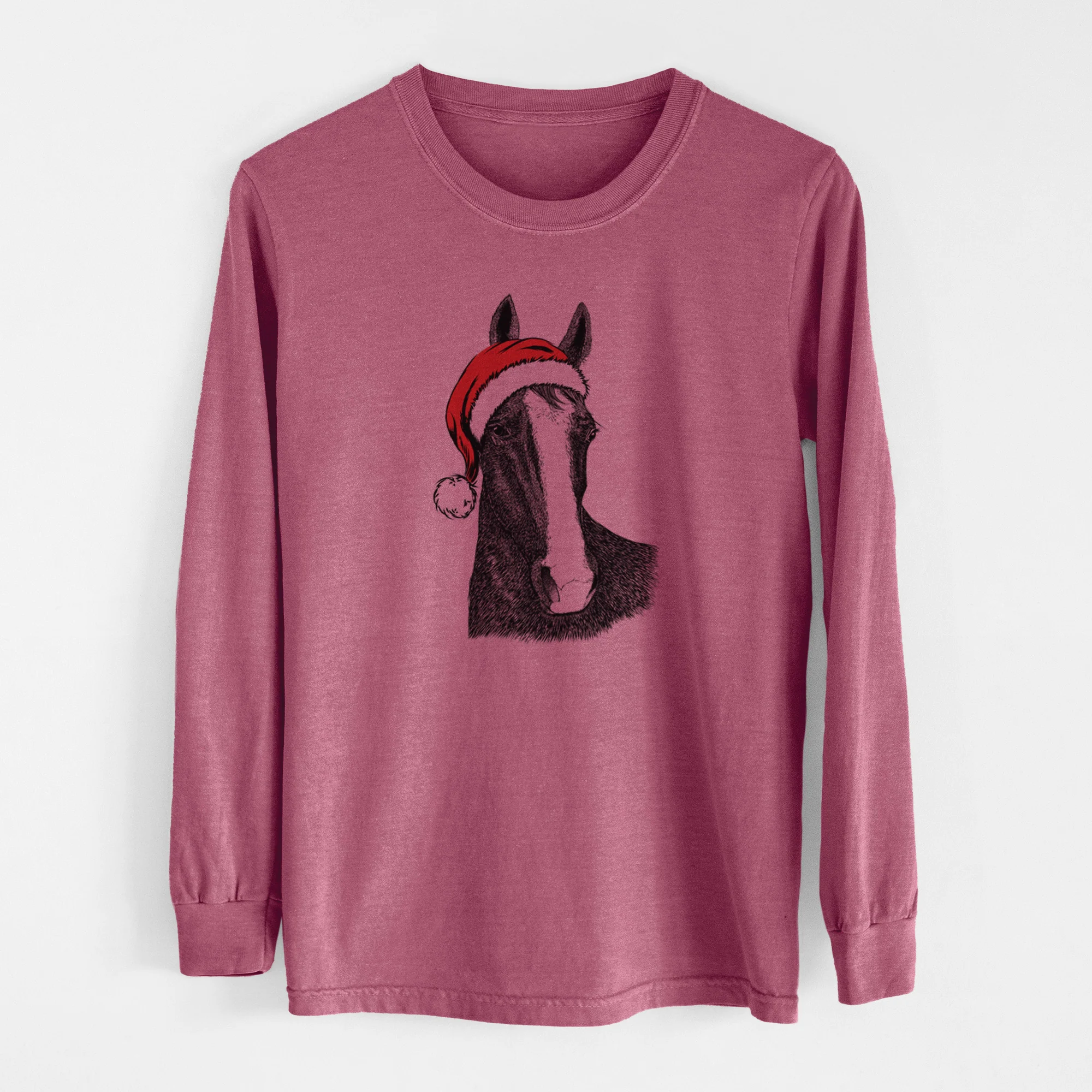 Santa Gibson the Tennessee Walking Horse - Men's Heavyweight 100% Cotton Long Sleeve